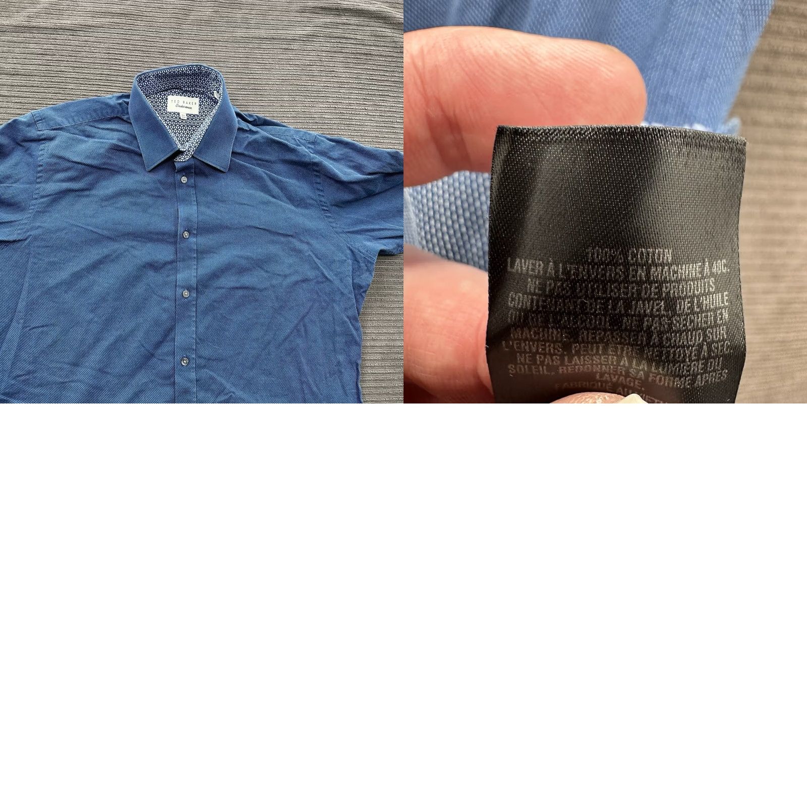 Ted Baker Ted Baker Shirt Men 16.5 36/37 Blue Long Sleeve Button Up Preppy Geometric Pattern Casual Size US XL / EU 56 / 4 - 8 Thumbnail