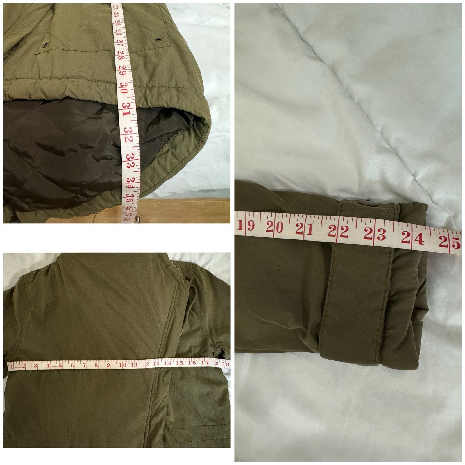 Unknown London Charlotte Russe Sherpa Lined Olive Green Hoodded Parka Coat Size XS / US 0-2 / IT 36-38 - 8 Thumbnail