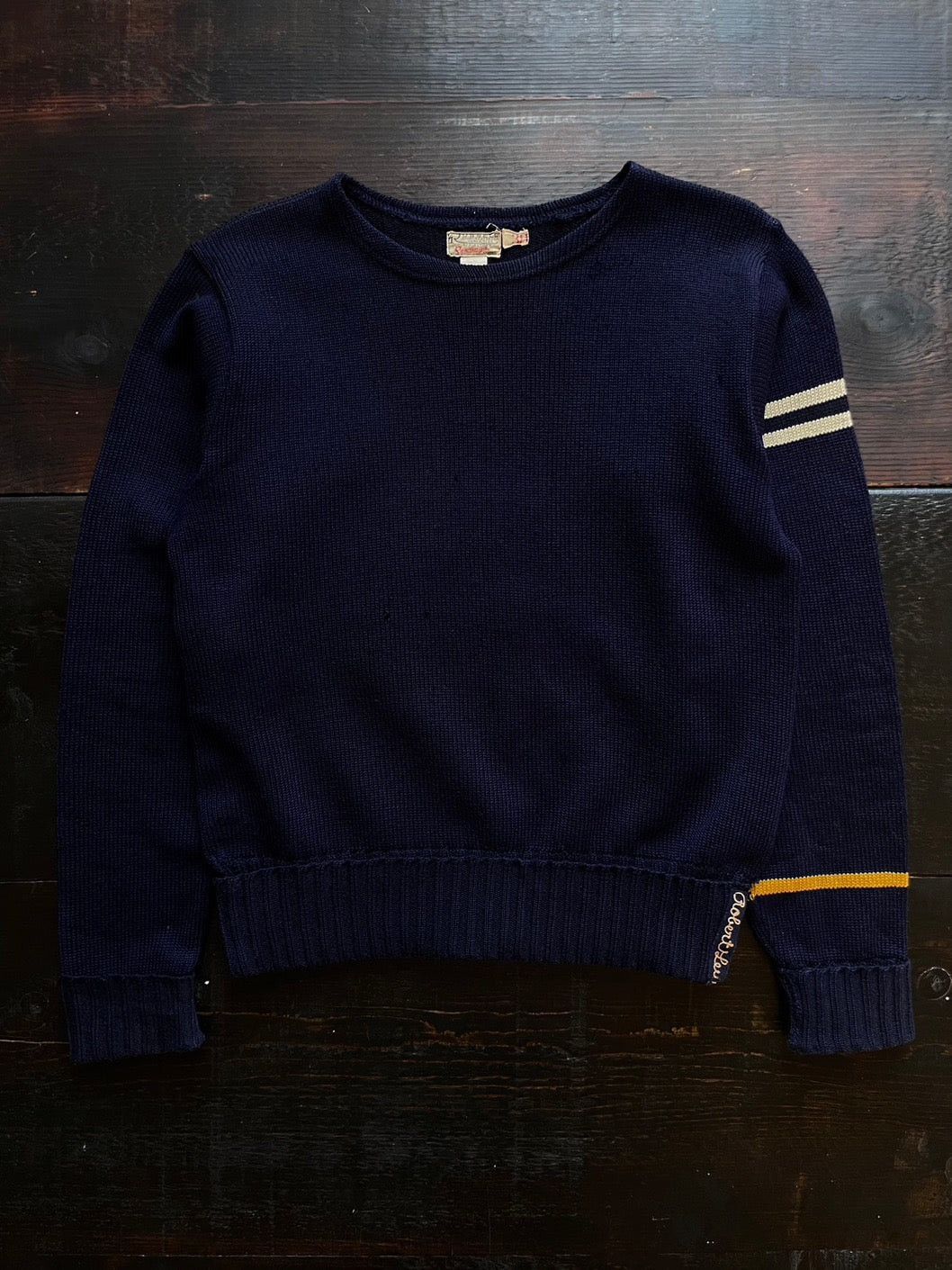 image of Russell Athletic x Vintage 1930S Russell Varsity Sweater in Navy, Men's (Size Medium)