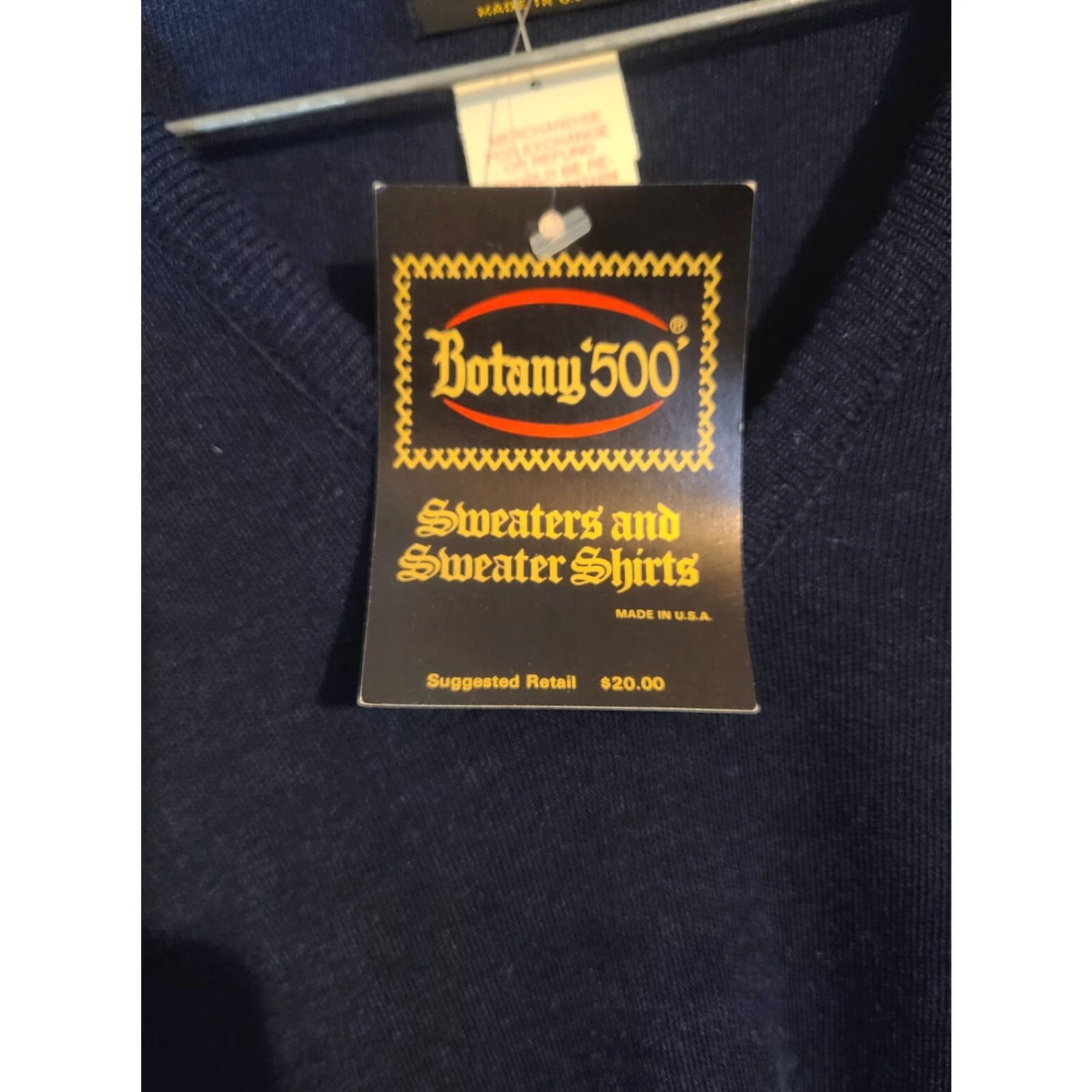 Vintage VINTAGE Deadstock Botany 500 Mens L Sweater Shetland Pullover Navy NWT Size US L / EU 52-54 / 3 - 2 Thumbnail