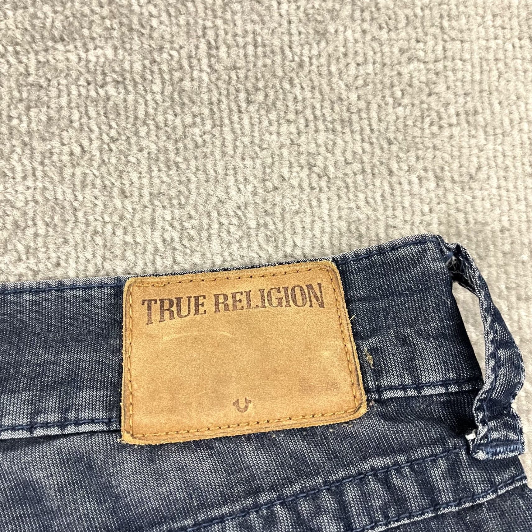 True Religion TRUE RELIGION Jeans Mens 32 x 31 Ricky Relaxed Straight Fit Blue Pants Grunge Size US 32 / EU 48 - 6 Thumbnail