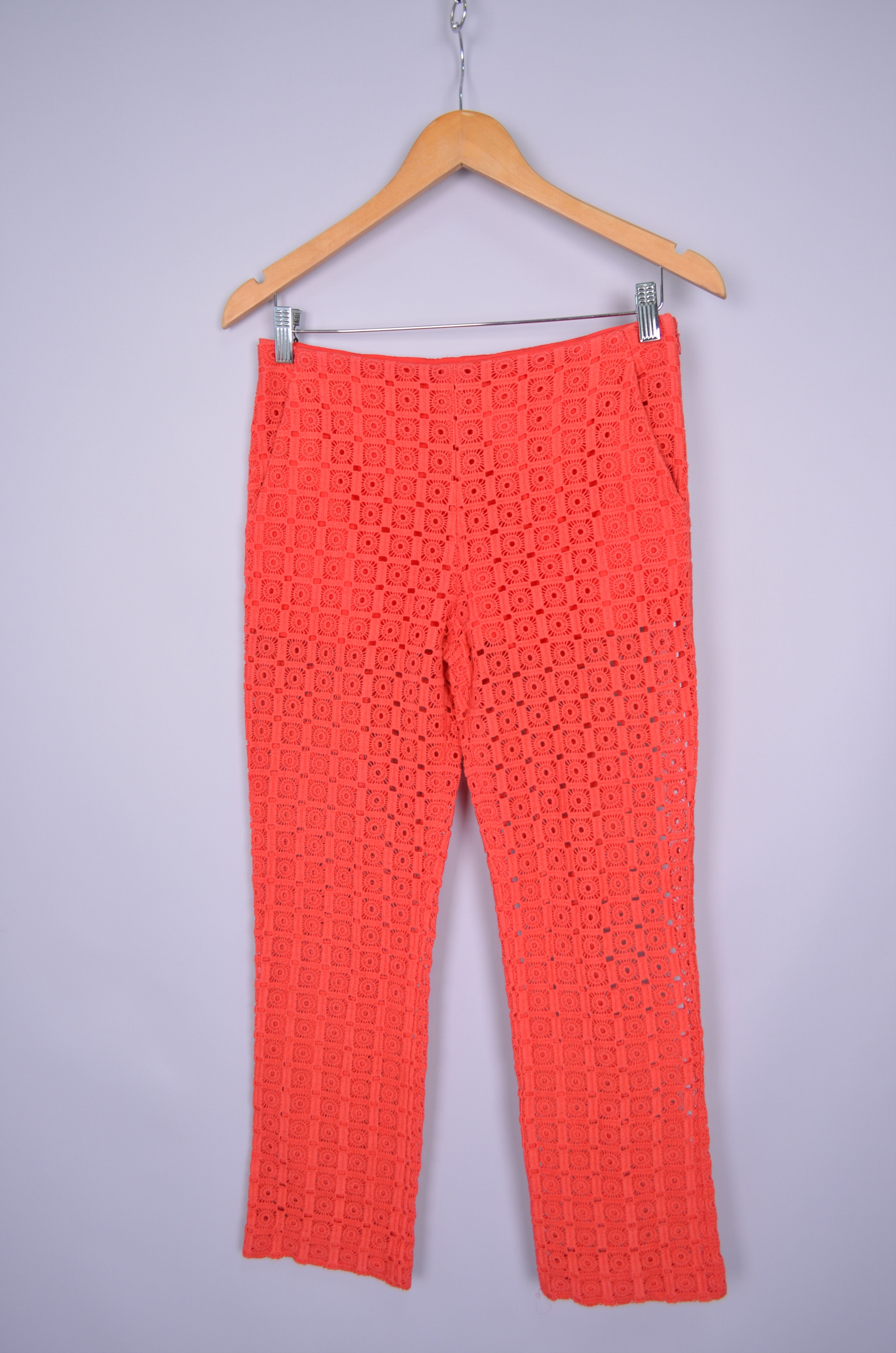 Designer × Prada PRADA Womens Abstract Mesh Pants Trousers Size 38 Italy Size 26" / US 2 / IT 38 - 1 Thumbnail