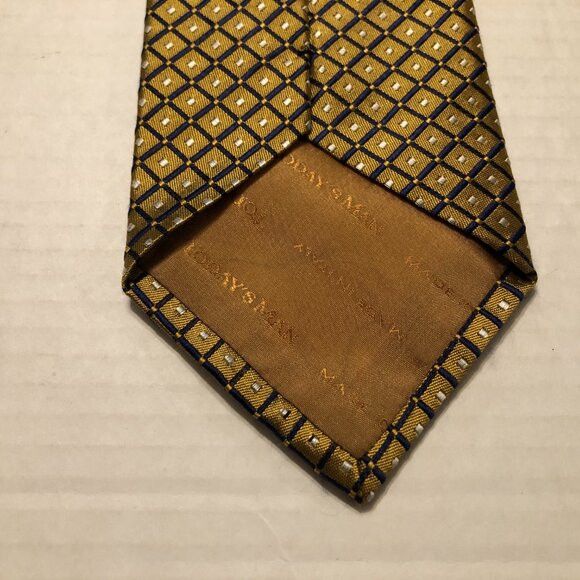 Other today's man men's new gold silk tie 3 1/2" X 57" Size ONE SIZE - 3 Thumbnail