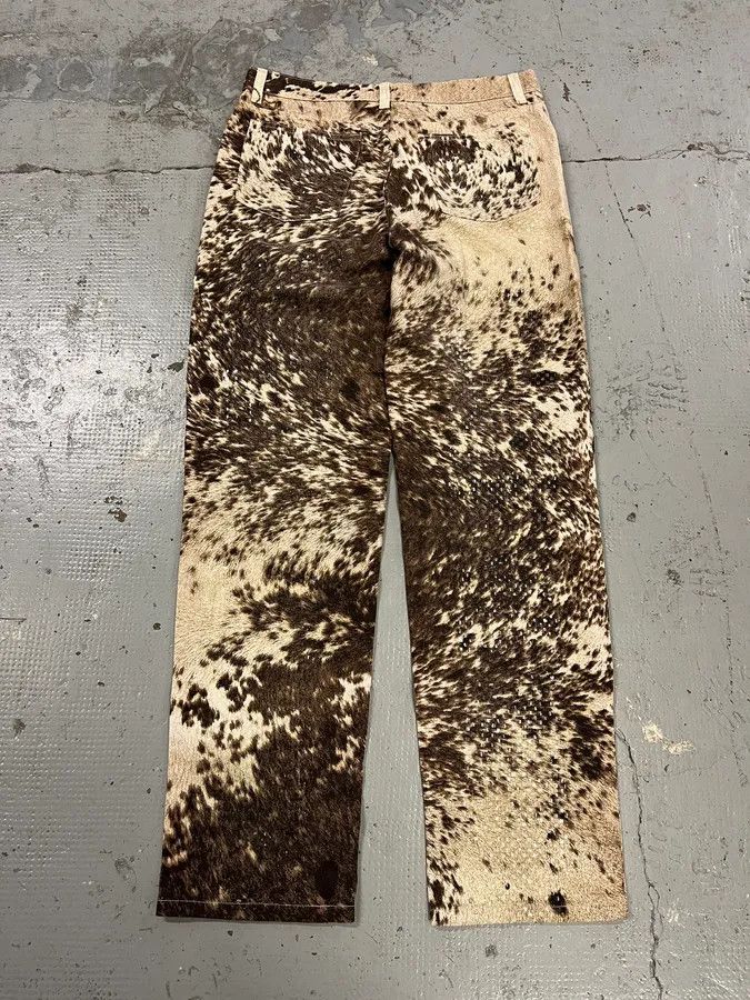 Roberto Cavalli FW1999 Roberto Cavalli Fur Movement Cow Print Beige Pants Size US 32 / EU 48 - 8 Thumbnail