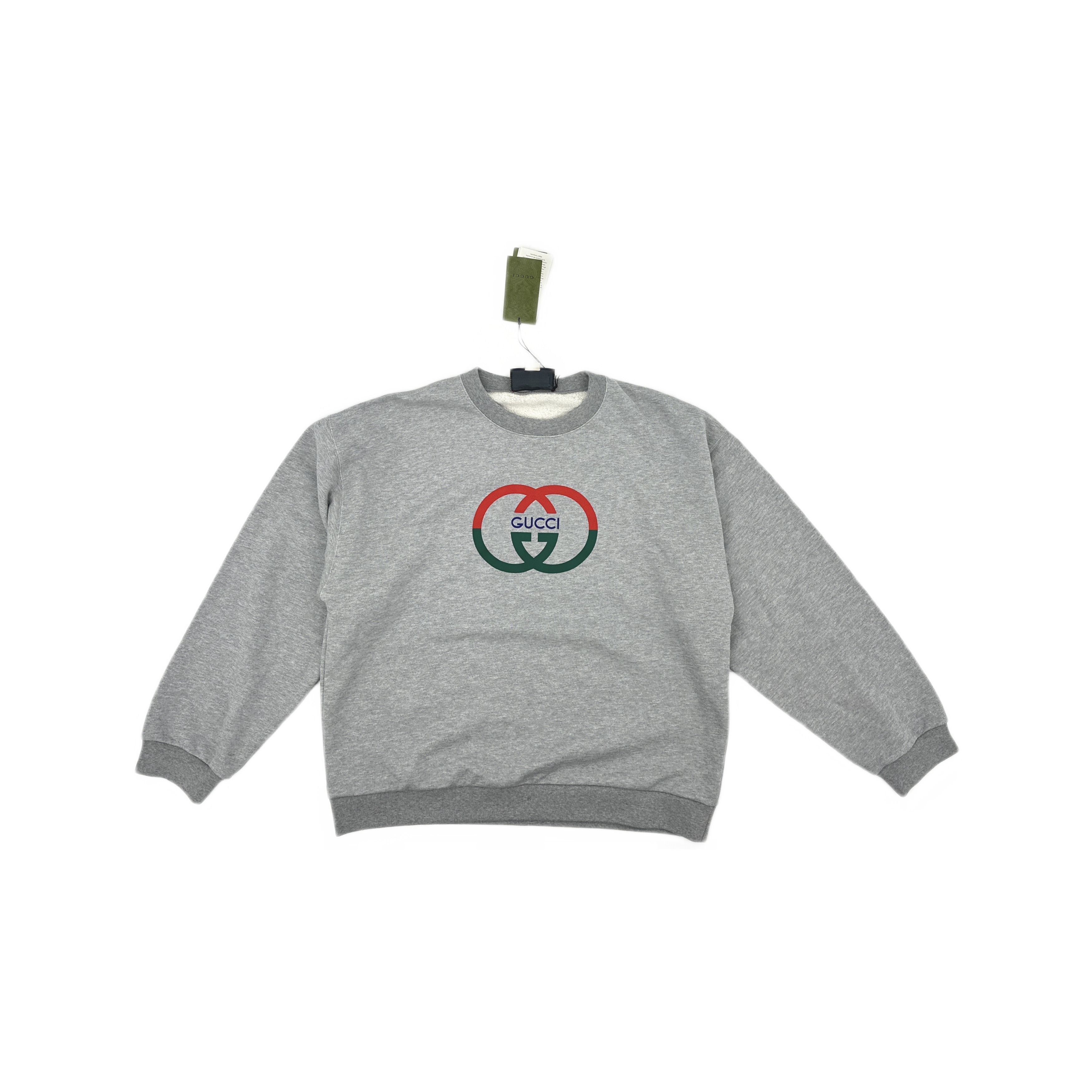 Gucci Gucci Logo Print Felted Cotton Sweatshirt Size L Size US L / EU 52-54 / 3 - 1 Thumbnail