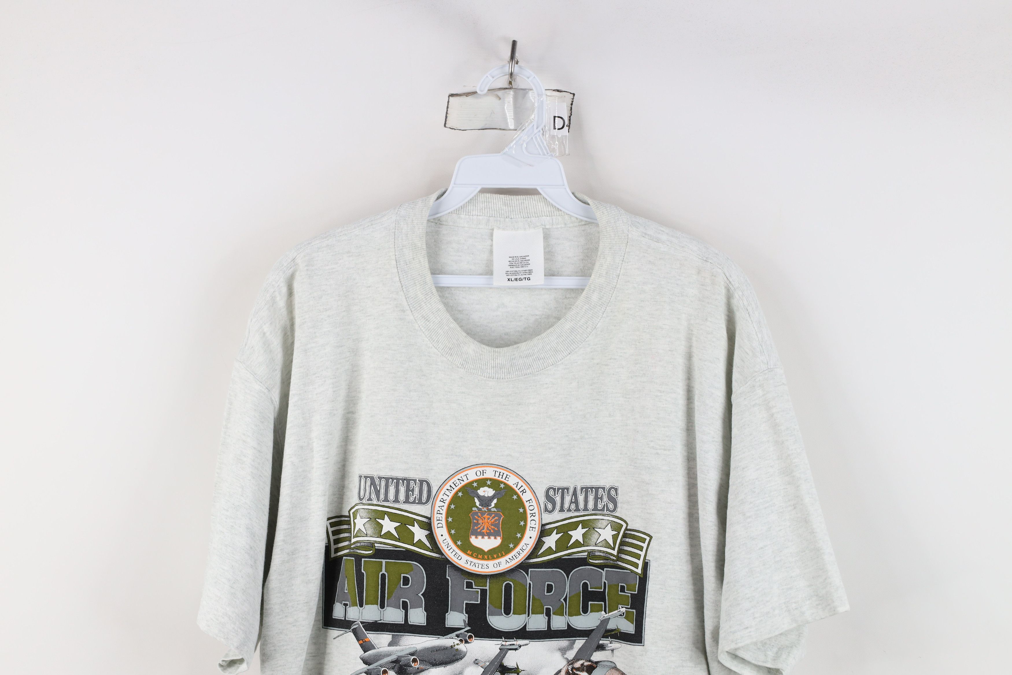Vintage Vintage 90s United States Air Force Jet Planes T-Shirt Gray Size US XL / EU 56 / 4 - 2 Thumbnail