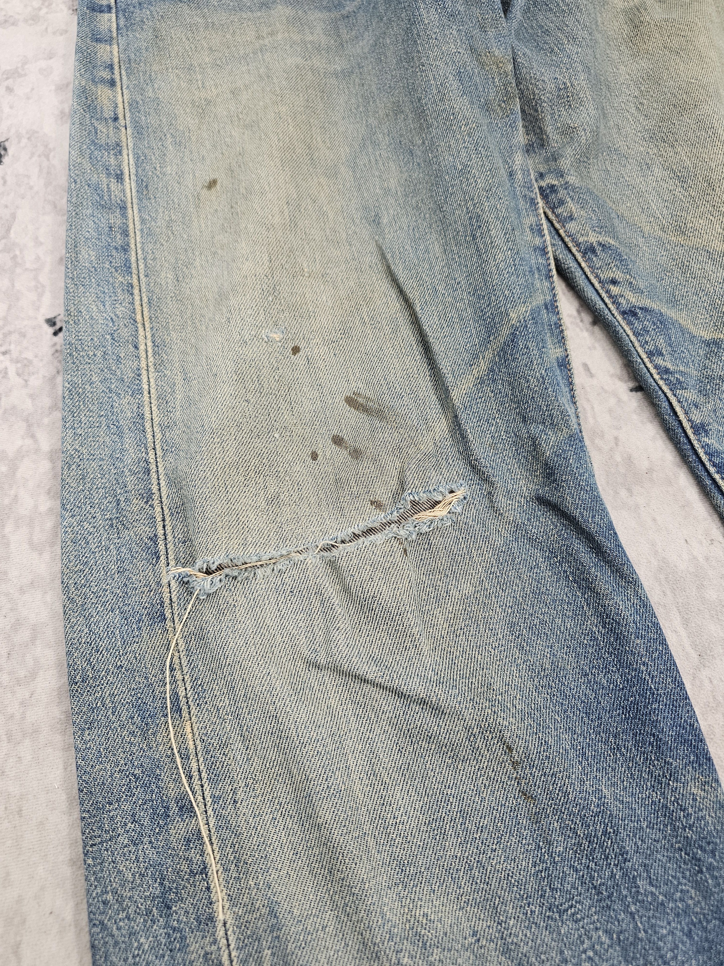 Levi's Vtg LEVIS 551 Z Ripped Selvedge Redline Big E Jeans L0452 Size US 30 / EU 46 - 5 Thumbnail