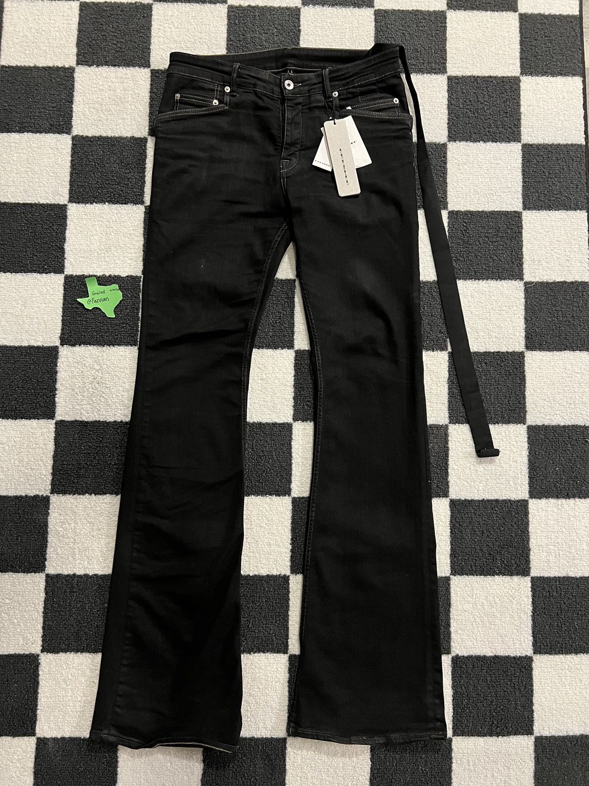 Rick Owens Slashed Tyrone Bootcut Denim in Black | WHAT'S ON