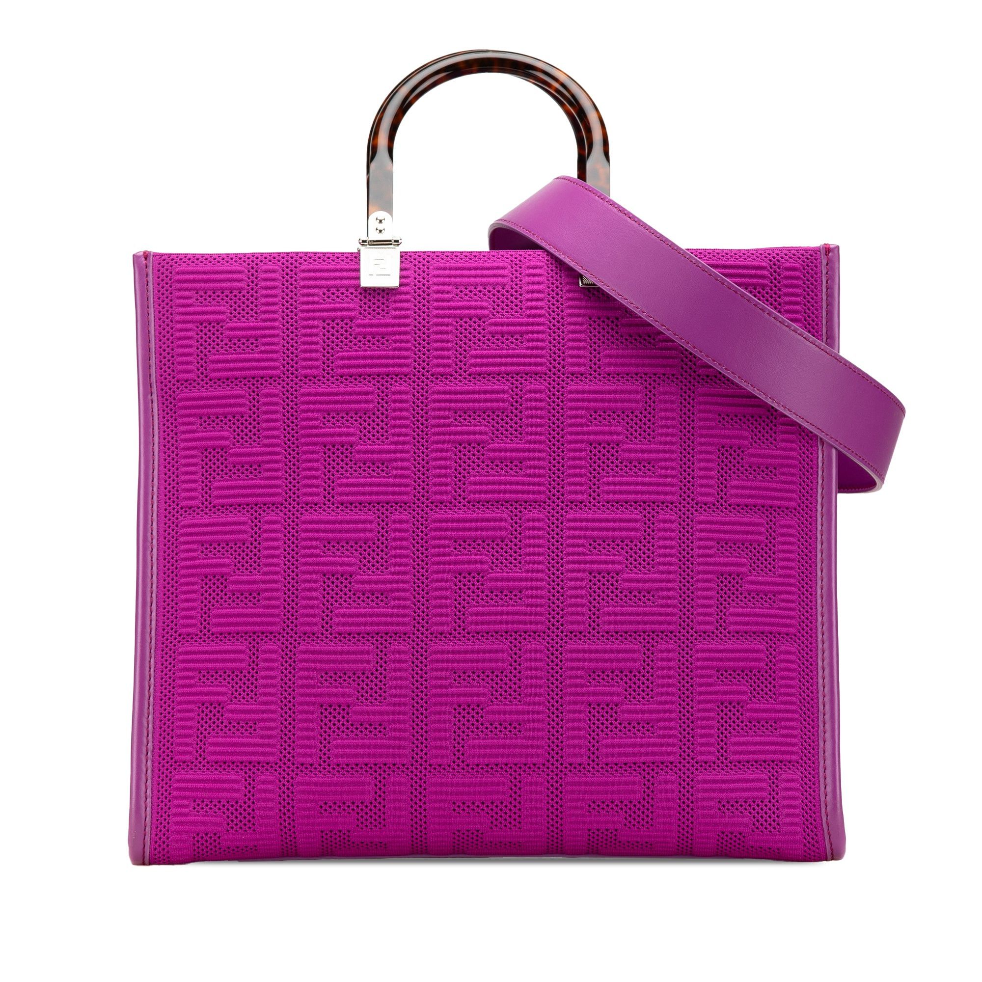 Fendi Fendi Medium Zucca Canvas Sunshine Shopper Tote Purple Size ONE SIZE - 1 Thumbnail