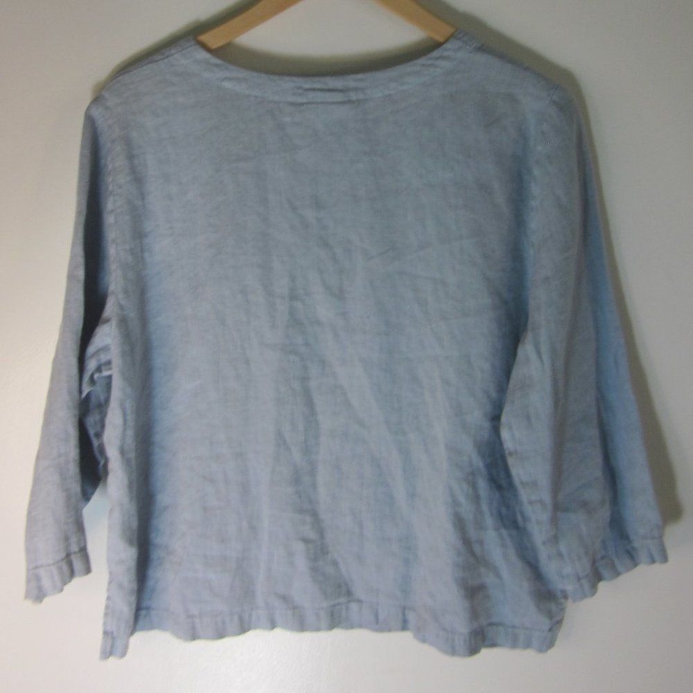 Chemisier pull en lin bleu clair Hot Cotton by Marc Ware