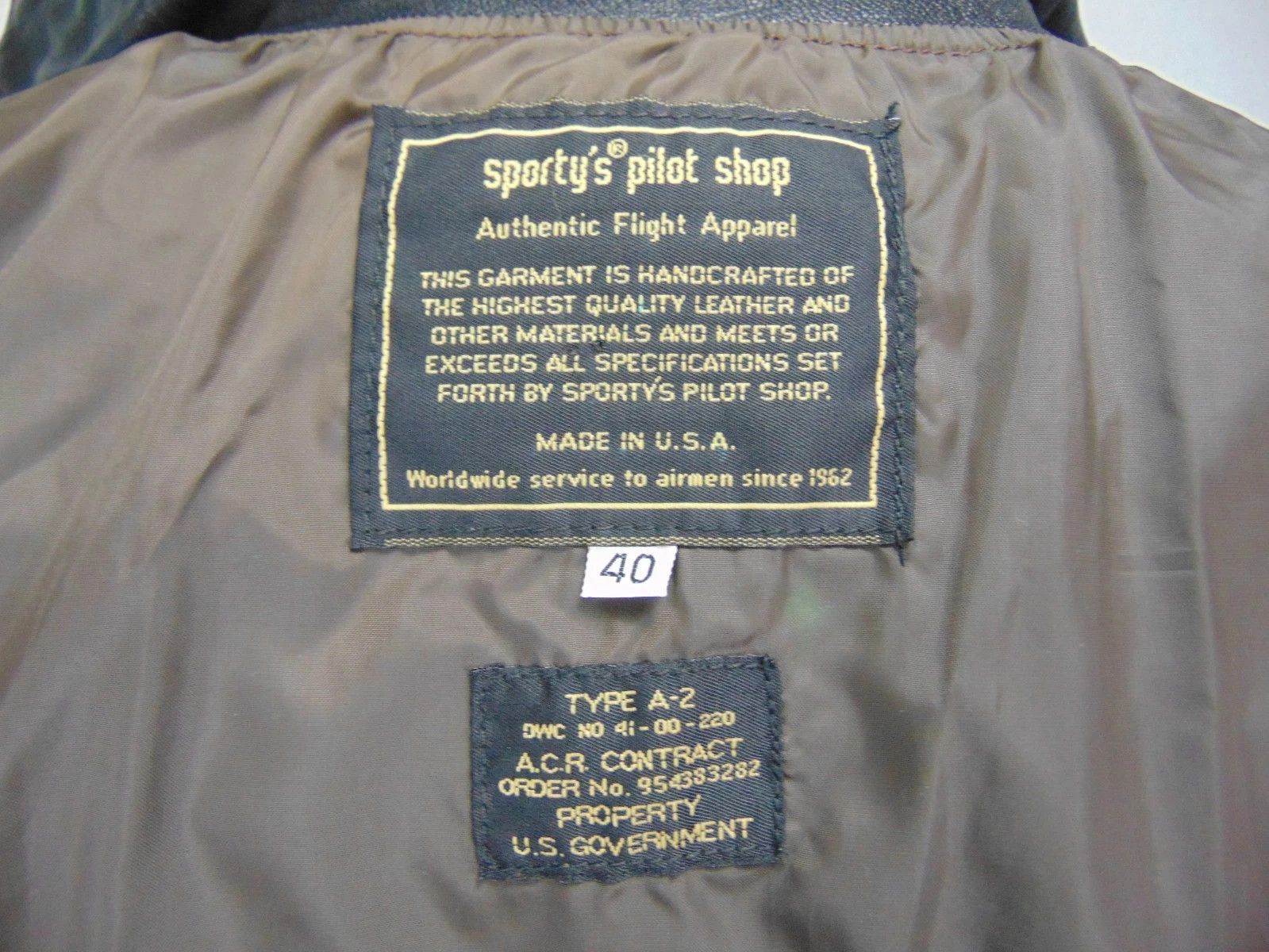 Other Vintage A-2 Goatskin Flight Jacket Brown USA 40 Size US M / EU 48-50 / 2 - 11 Thumbnail