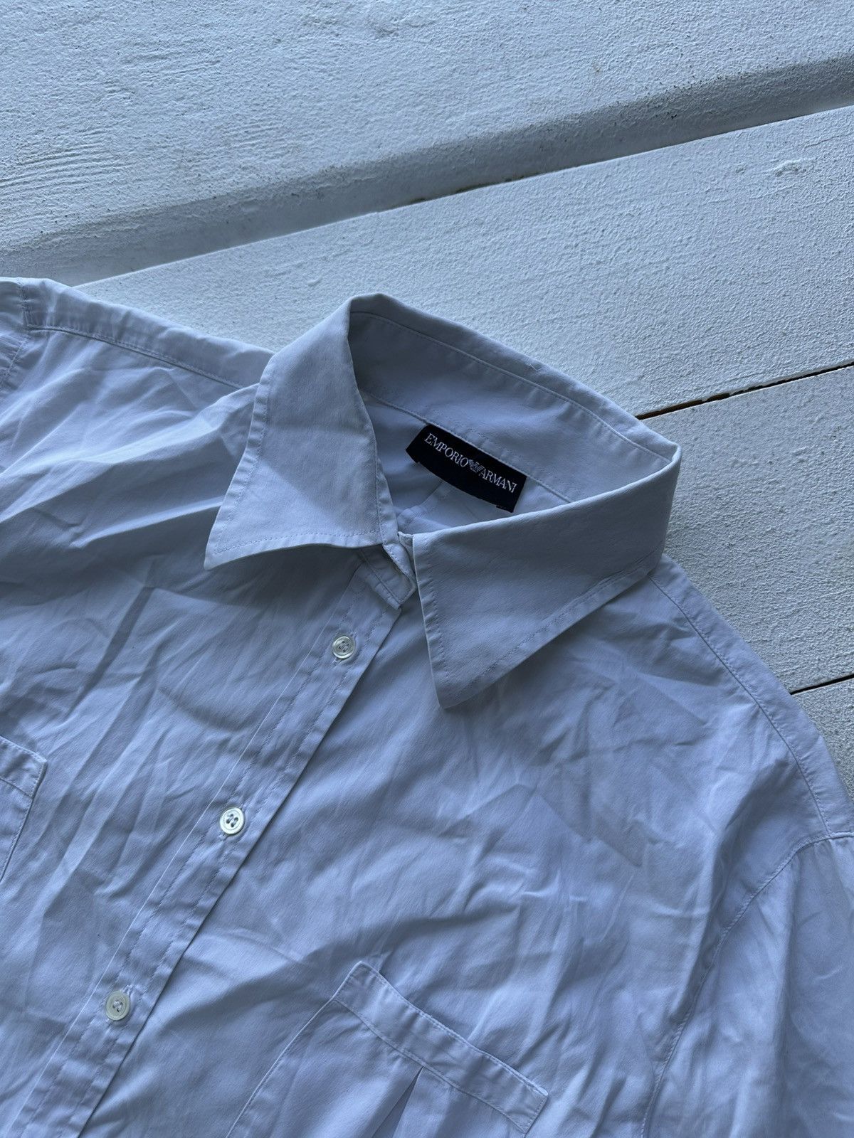 Armani RARE🚨 ARMANI EMPORIO 3/4sleeve VNTG SHIRT LUXURY BUTTON 90s Size L / US 10 / IT 46 - 3 Thumbnail