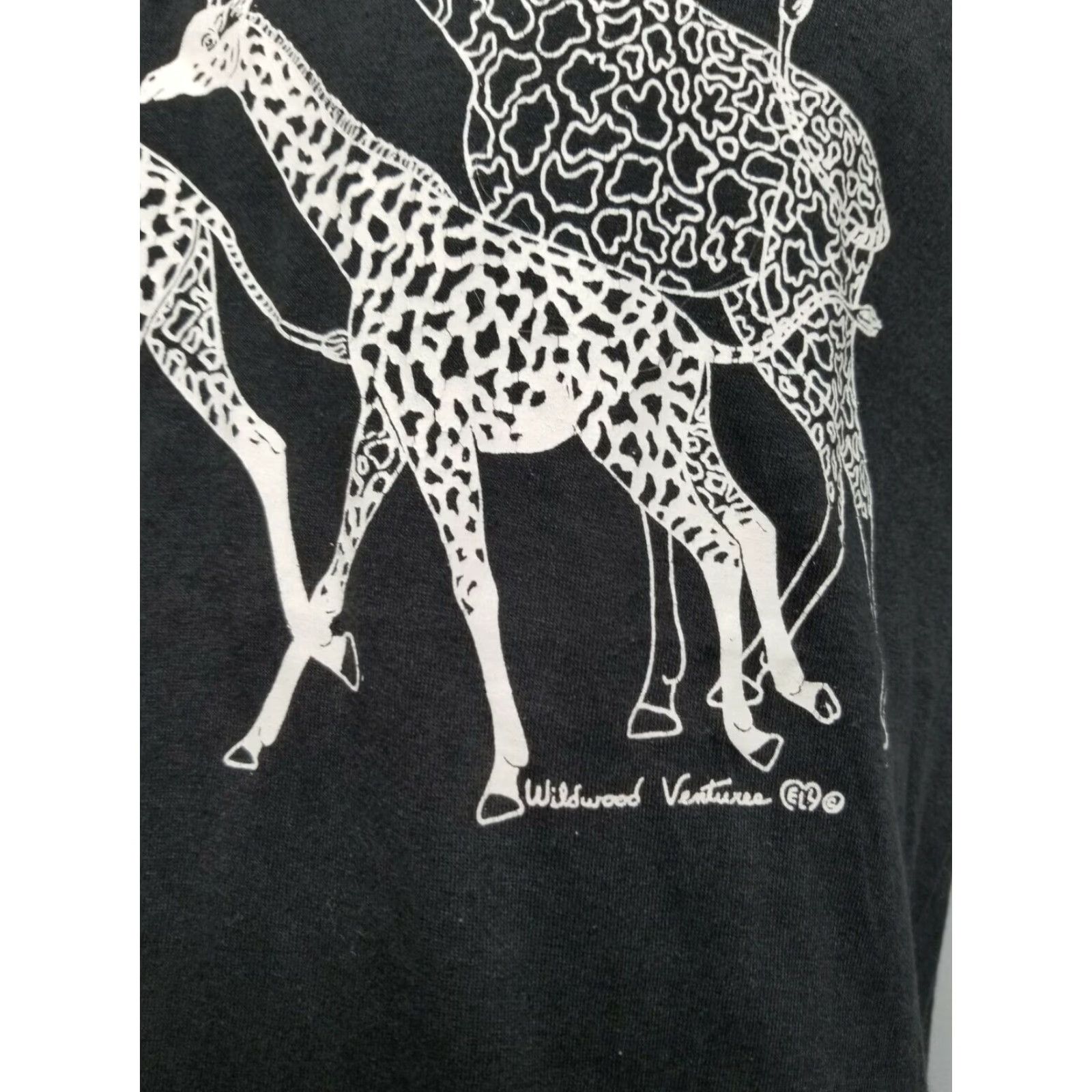 Vintage VINTAGE 80s Screen Stars Africa Giraffe Graphic T Shirt Black Mens Large Size US L / EU 52-54 / 3 - 3 Thumbnail