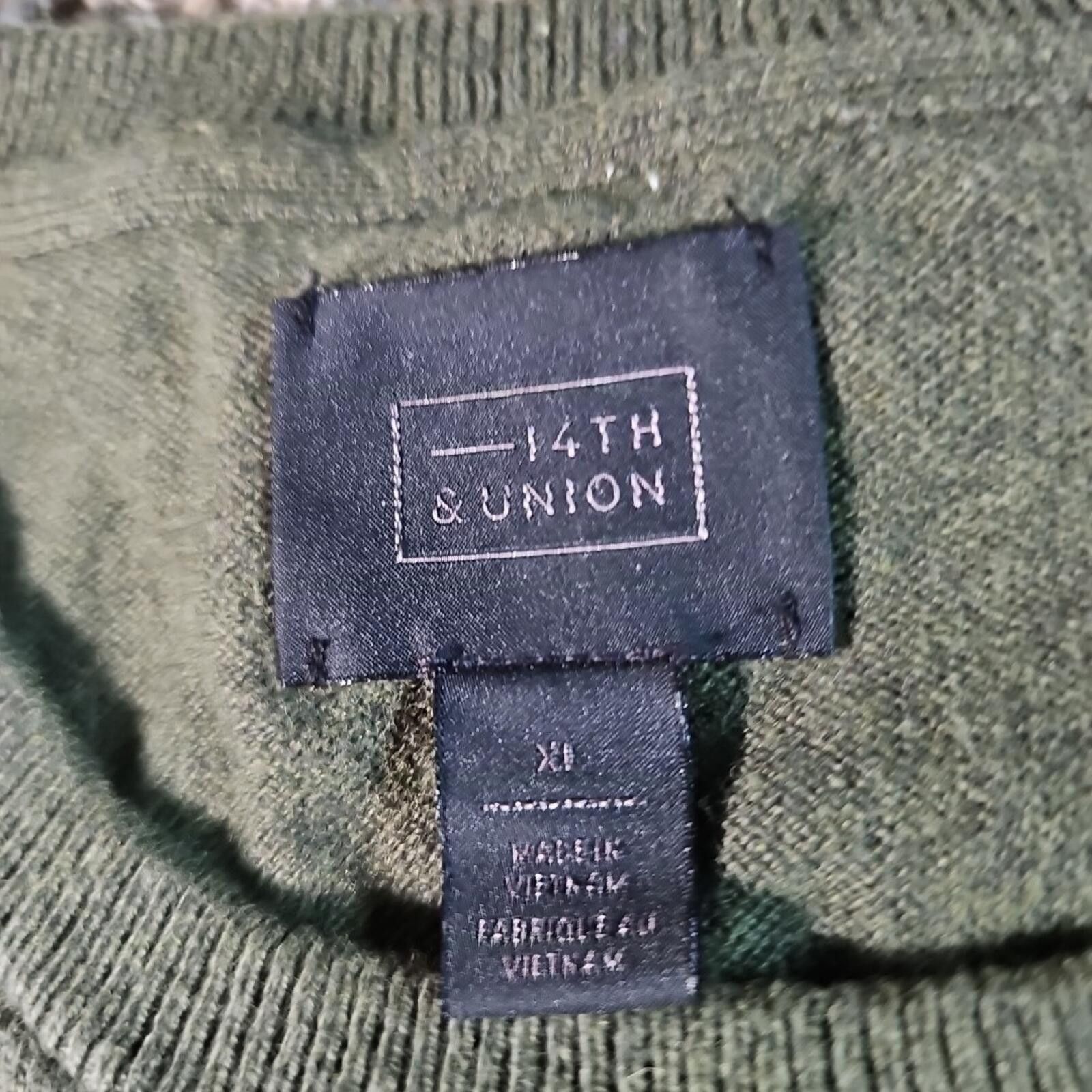 14th & Union 14th & Union XL Green Sweater Cotton Cashmere Size US XL / EU 56 / 4 - 3 Thumbnail