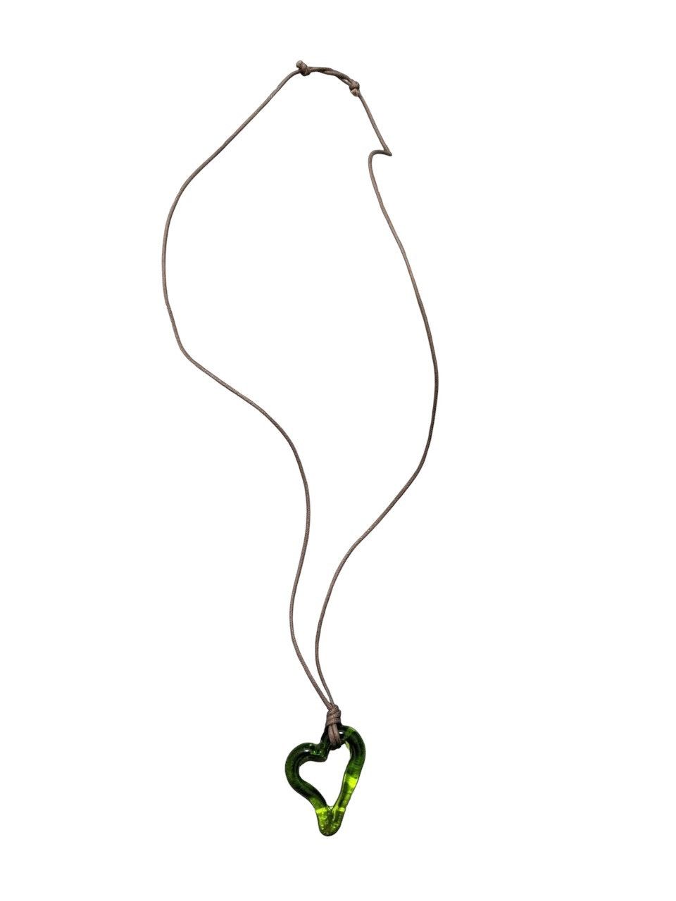 Other HANDMADE LIME GREEN MURANO GLASS HEART PENDANT NECKLACE Size ONE SIZE - 1 Thumbnail
