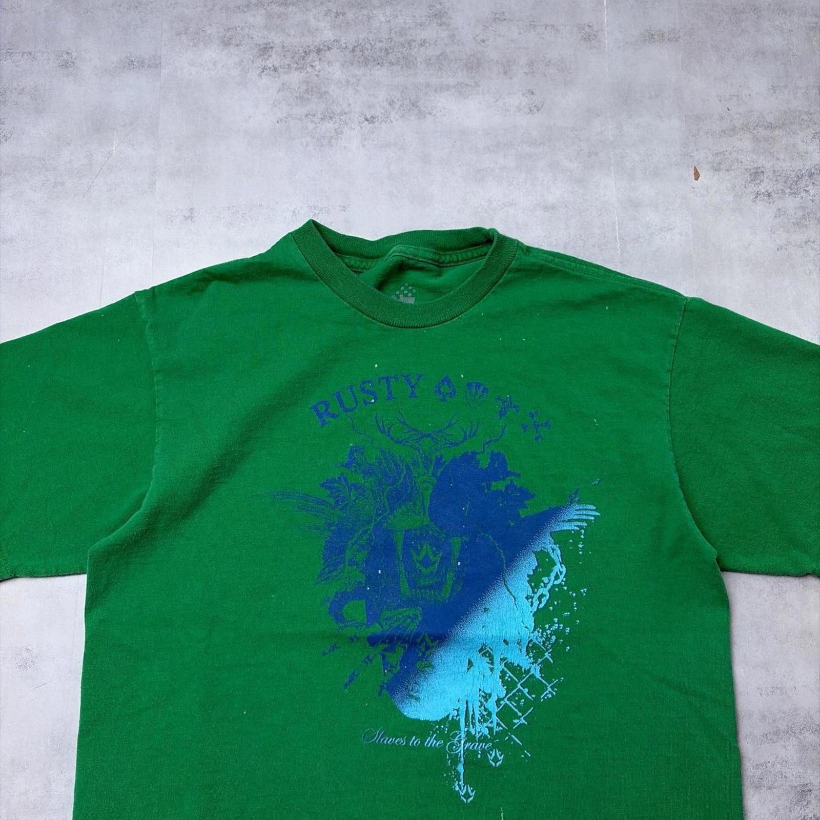 Rusty Y2K Green Rusty Grunge Skater Surf T-Shirt Size US XS / EU 42 / 0 - 3 Thumbnail