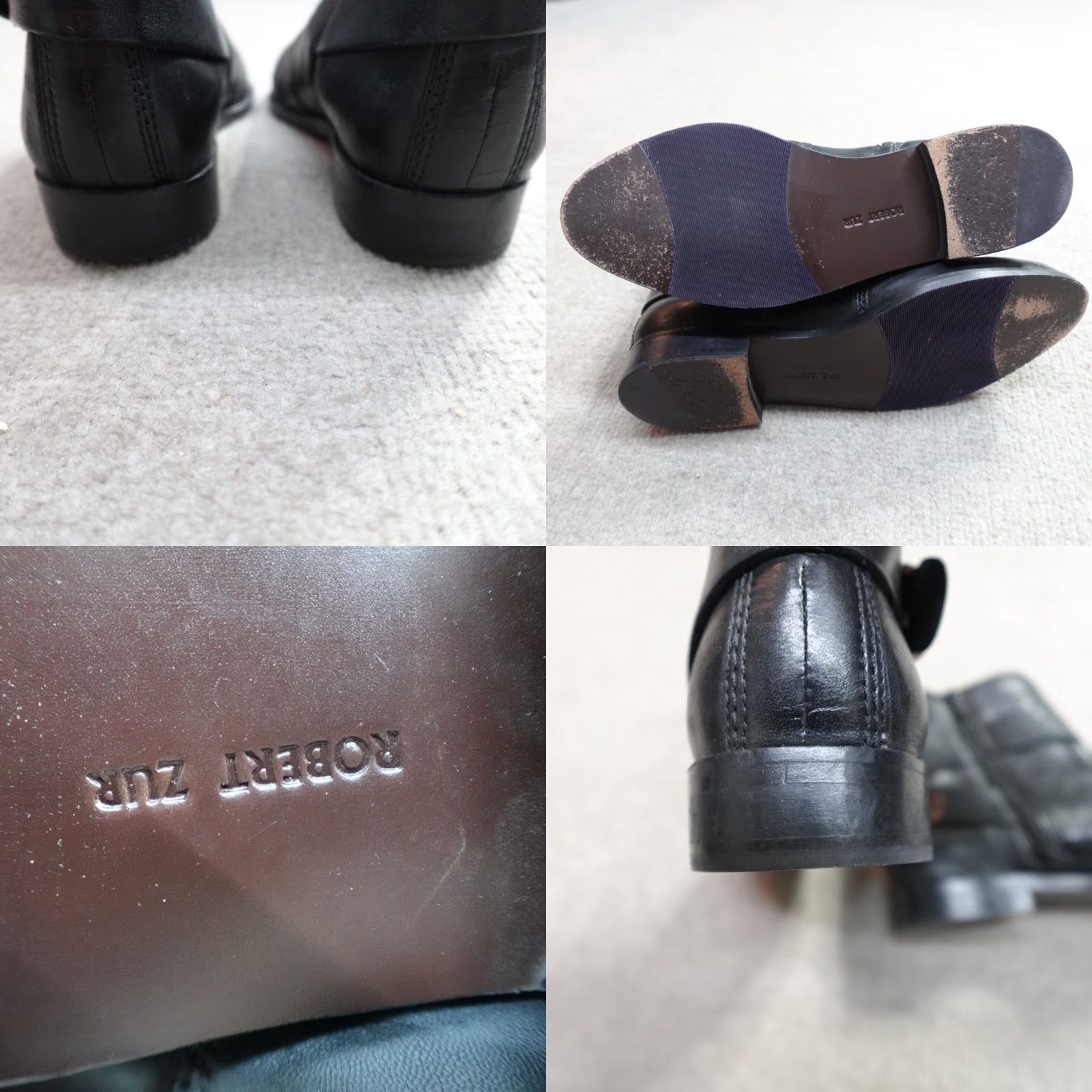 Vintage Robert Zur Women's Boots 7.5 Black Ankle Jodhpur Leather Full Zip 1.5" Heel Block Bootie Size US 8 / IT 38 - 8 Thumbnail