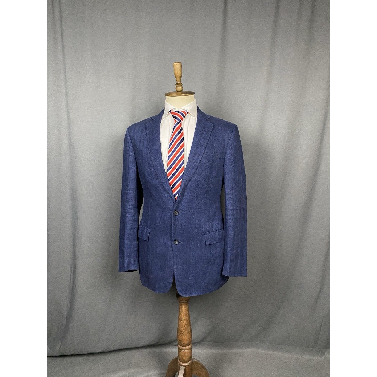 Brooks Brothers Brooks Brothers Men's Blue Linen Blazer Sportcoat Jacket Siz Size 40R - 4 Thumbnail