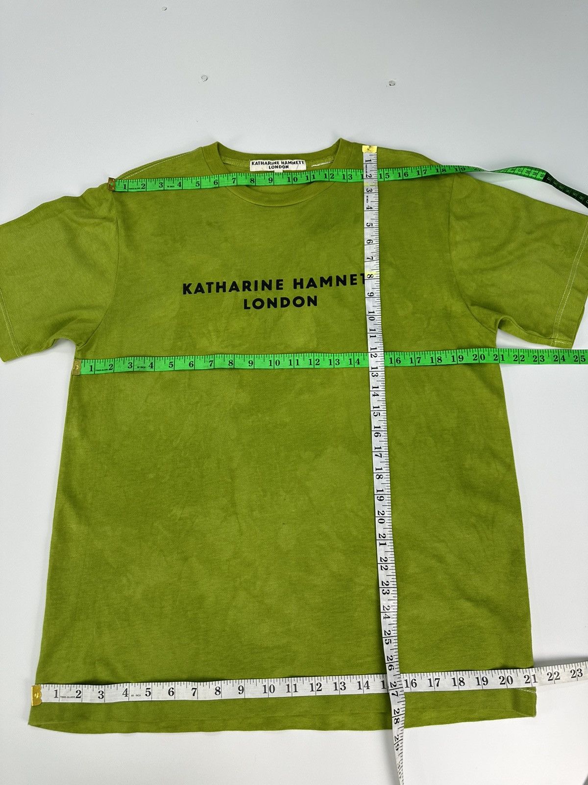 Designer × Katharine Hamnett London × Vintage Vintage Katharine Hamnet London Bleach Faded Tshirt A594 Size US L / EU 52-54 / 3 - 6 Thumbnail