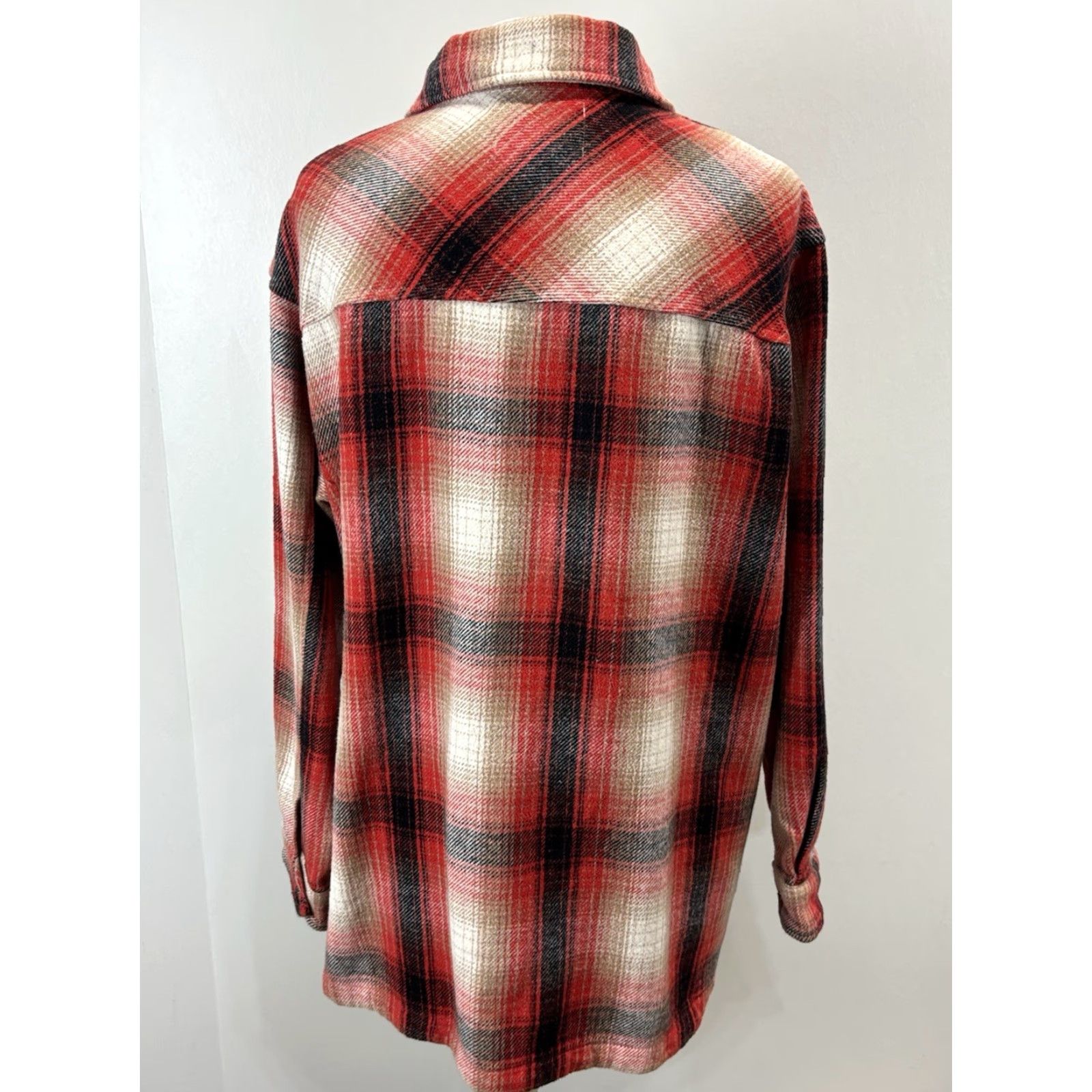 Lucky Brand LUCKY BRAND Plaid Shacket Jacket Outdoor Casual Regular Medium Red Womens Size M / US 6-8 / IT 42-44 - 3 Thumbnail