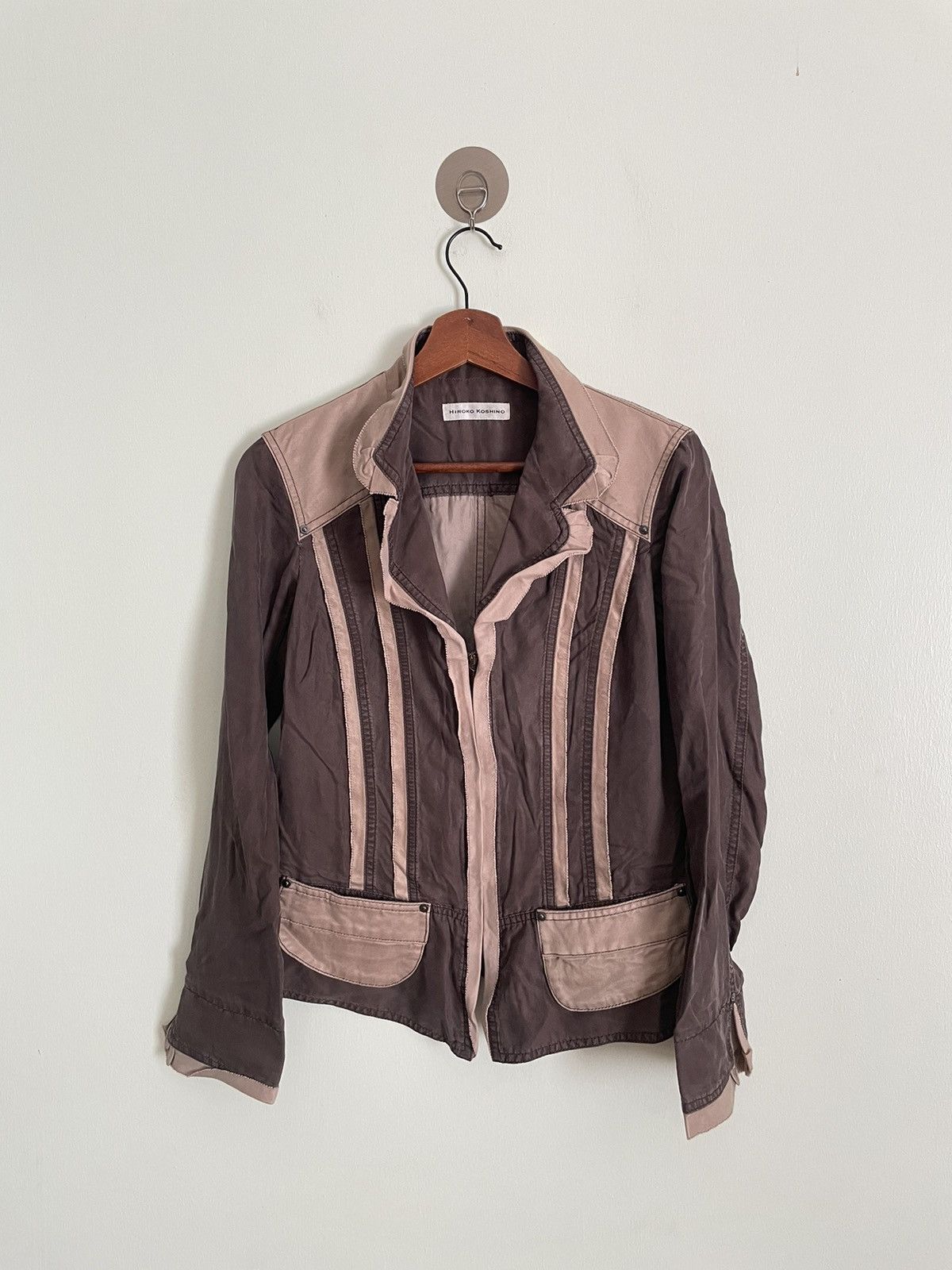 image of Hiroko Koshino Homme x Vintage Hiroko Koshino Jacket Two Tone in Brown Tan, Women's