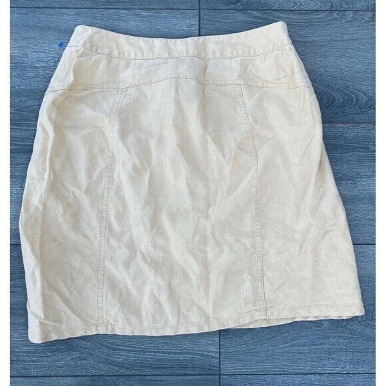 Dillard's HILLARD & HANSON Light Yelo 100% Linen Pencil Size 8 A000285 Size 30" / US 8 / IT 44 - 2 Thumbnail