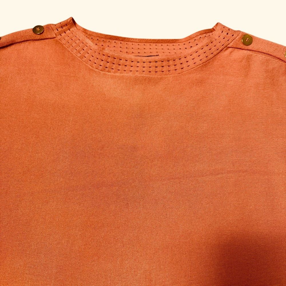 Other NWT New Cable & Gauge Orange 3/4 Button Sleeve Sweater Size Size S / US 4 / IT 40 - 9 Thumbnail