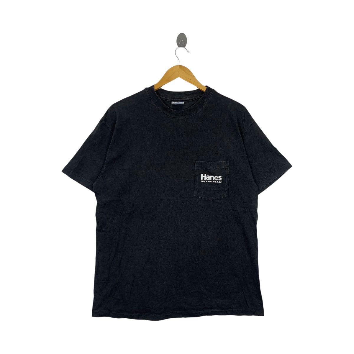 Hanes Vintage 80’ HANES SINCE 1901 Made In USA Pocket Tee Shirt Size US L / EU 52-54 / 3 - 1 Thumbnail