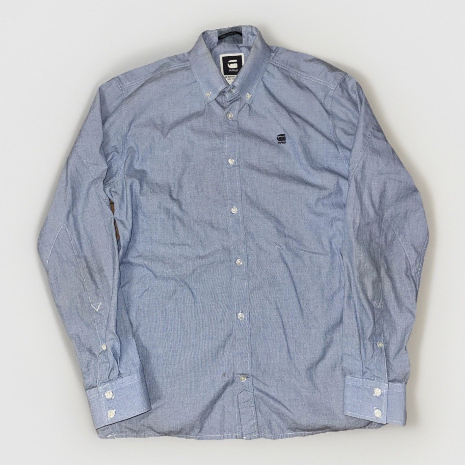 G-Star × Vintage G-Star Raw Button Up Shirt Blue XL 22x28 Raw Japanese Prep Size US XL / EU 56 / 4 - 1 Thumbnail