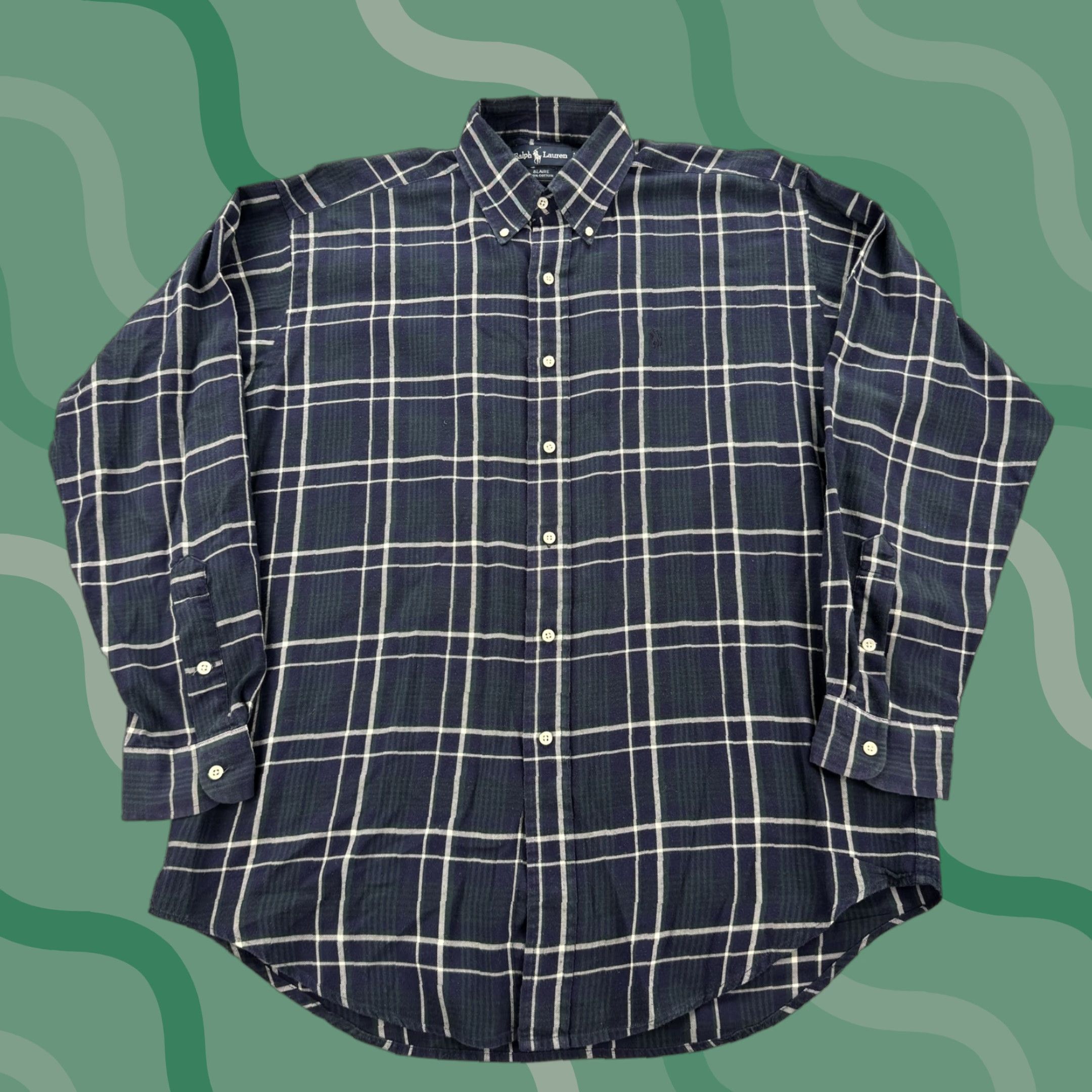 Ralph Lauren Ralph Lauren Shirt Mens Medium Blue Green Plaid Blaire Button Down Long Sleeve) Size US M / EU 48-50 / 2 - 1 Thumbnail