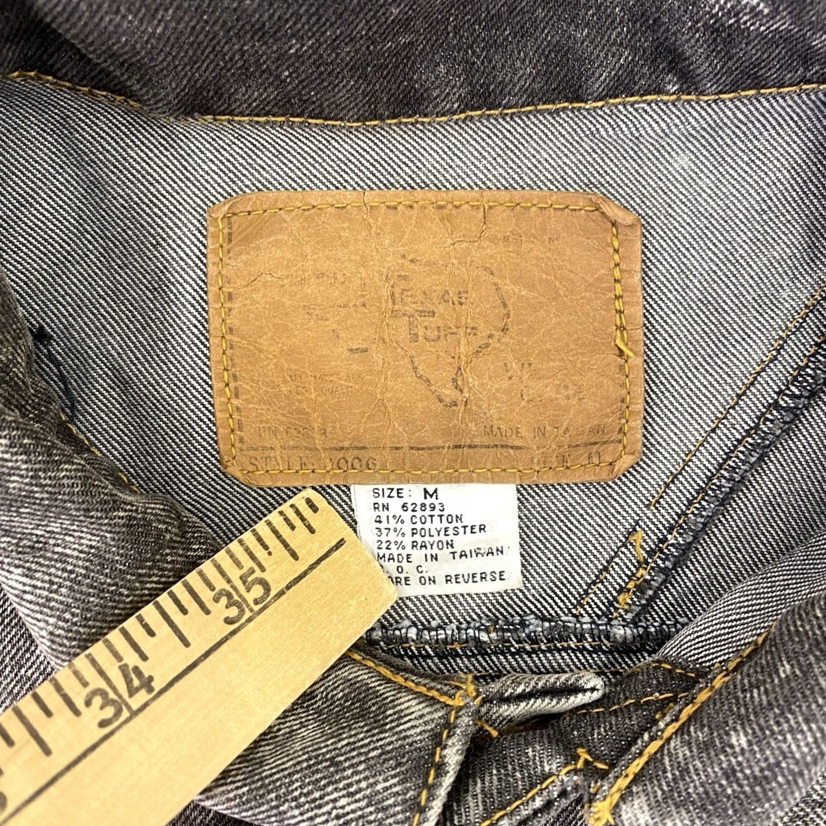 Denime VINTAGE Texas Tuff Denim Jacket Short Sleeve Mens Medium Blue 90s Western Classic Jeans Coat Size US 31 - 4 Thumbnail