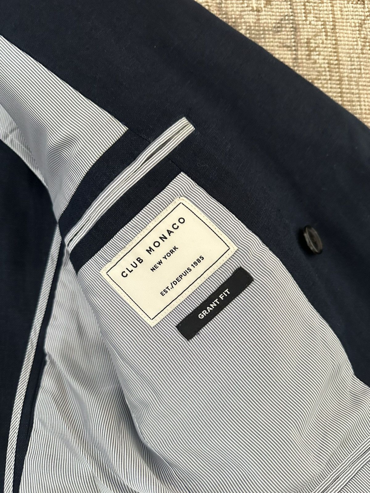 Club Monaco Club Monaco Double-Breasted Linen Blazer | Navy | US 38/40R Size 38R - 5 Thumbnail