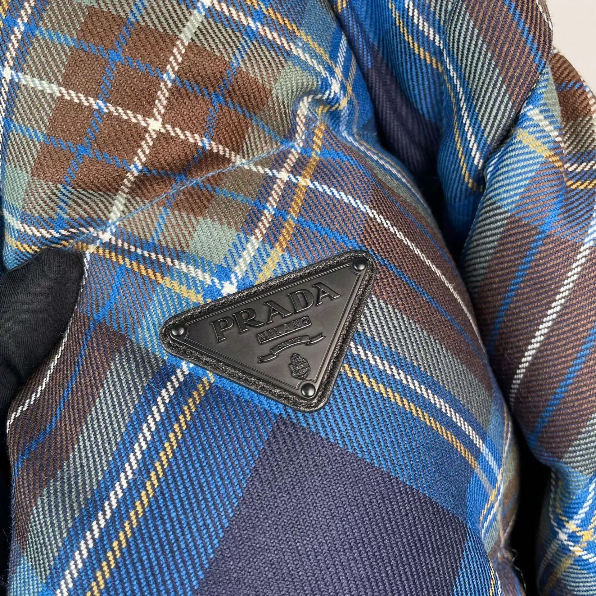 Prada Prada 95 New Blue Check Down Jacket 42 Size M / US 6-8 / IT 42-44 - 8 Thumbnail