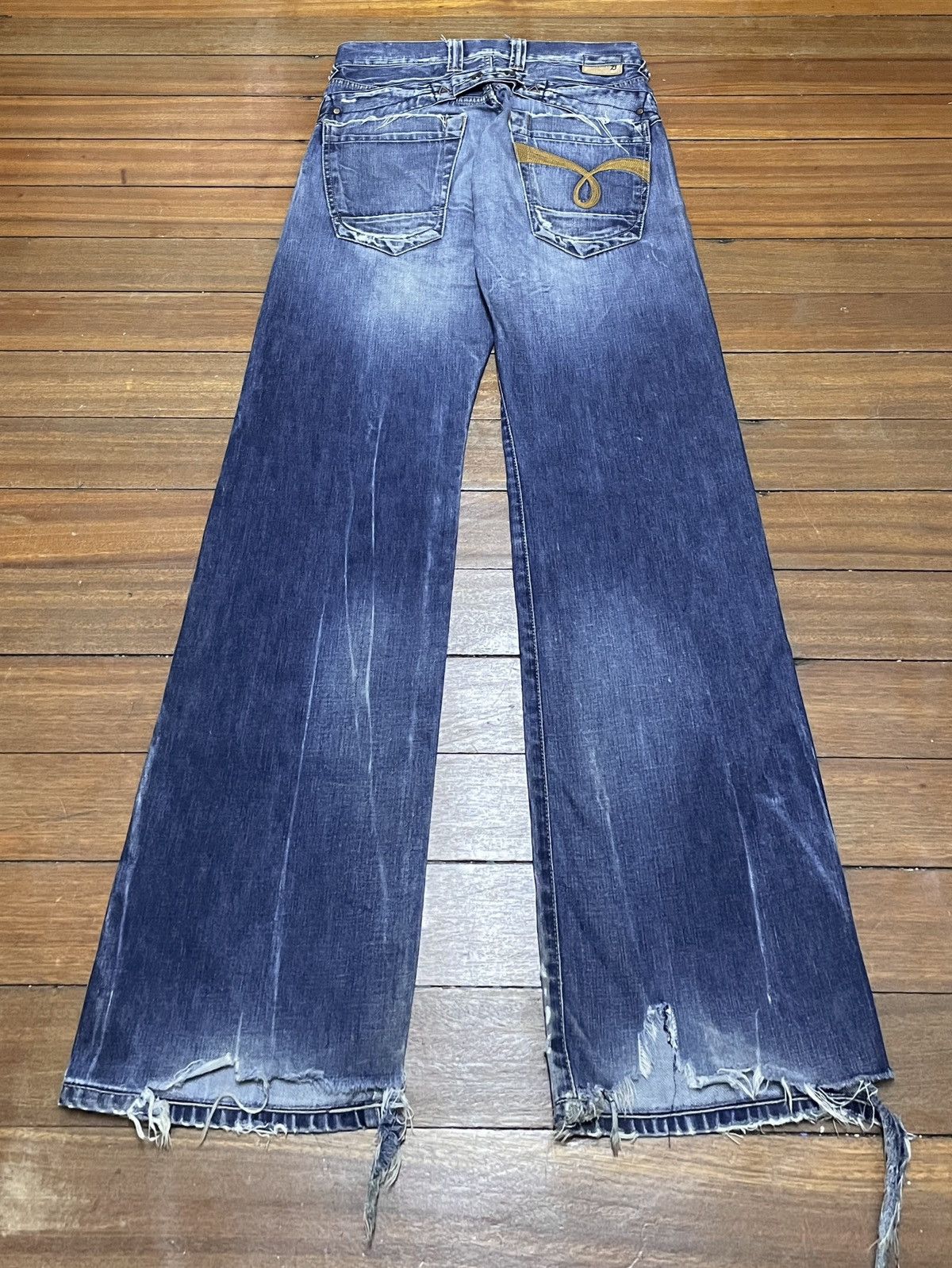 If Six Was Nine × Pepe Jeans × Vintage Very Rare Design Vintage Brand Pepe Flared Jeans 2000s Size US 32 / EU 48 - 2 Thumbnail