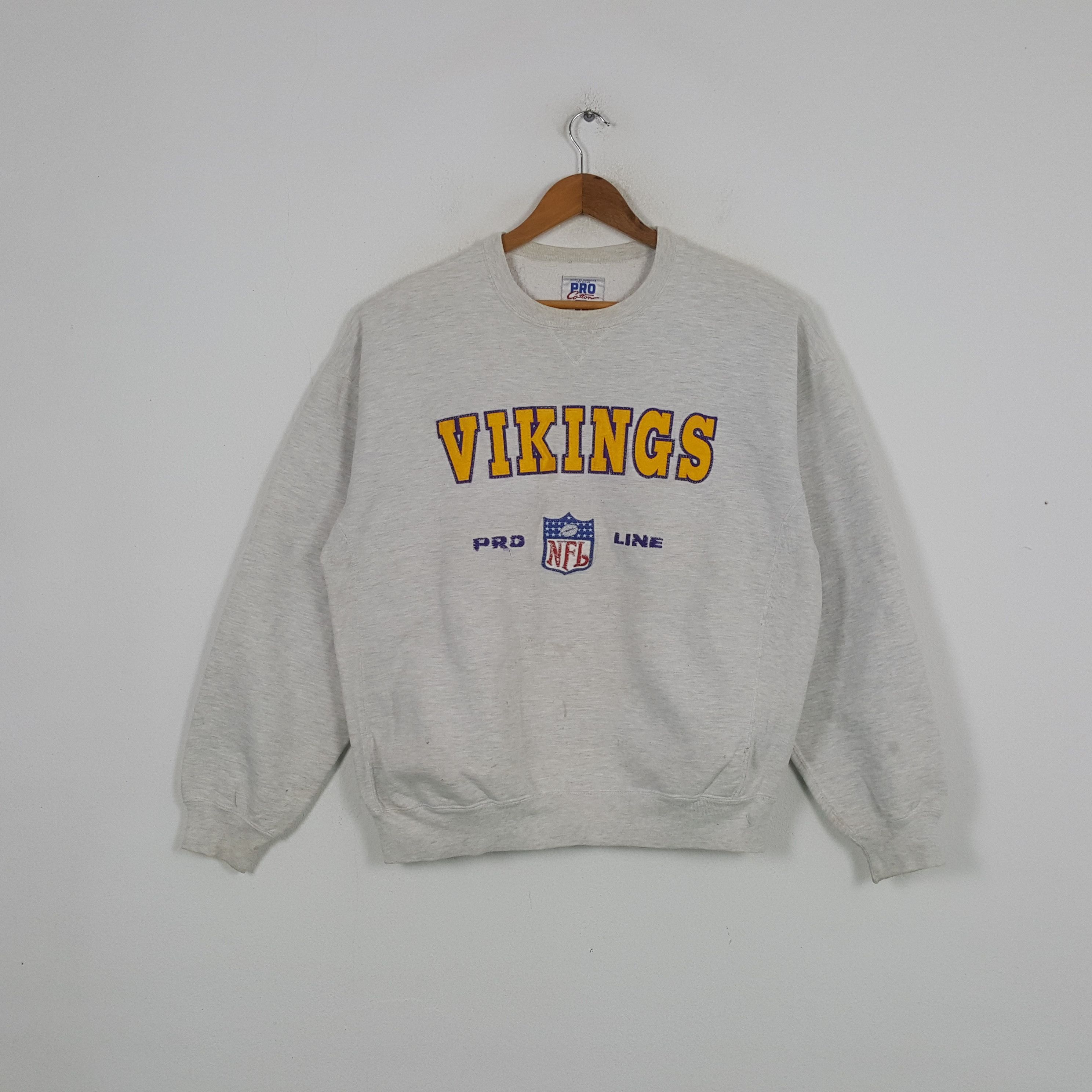 NFL × Vintage Vintage VIKINGS American Football NFL Team Sweatshirt C286N2 Size US L / EU 52-54 / 3 - 1 Thumbnail