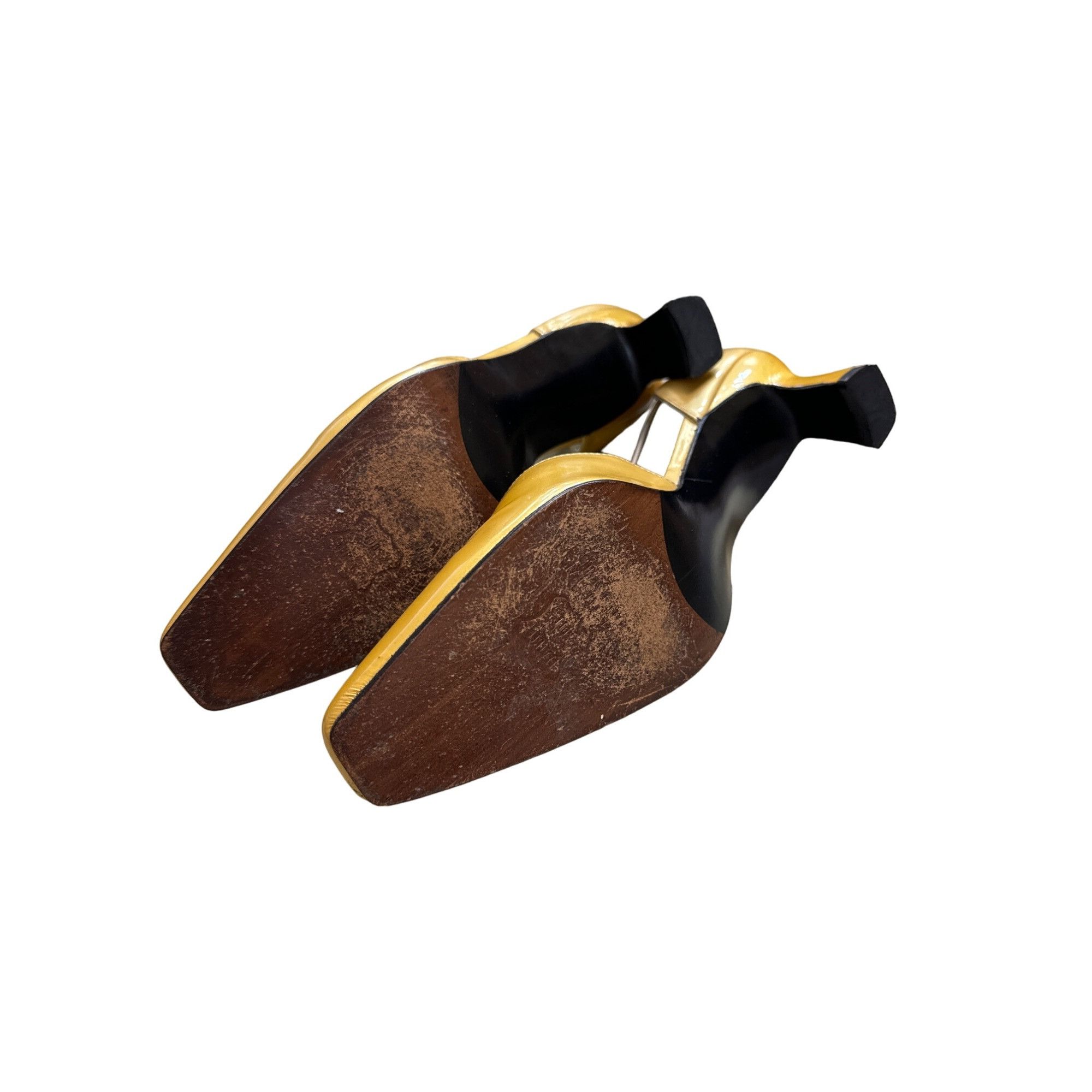 Stuart Weitzman Stuart Weitzman women’s yellow leather heels shoes size 6B S Size US 6 / IT 36 - 9 Thumbnail
