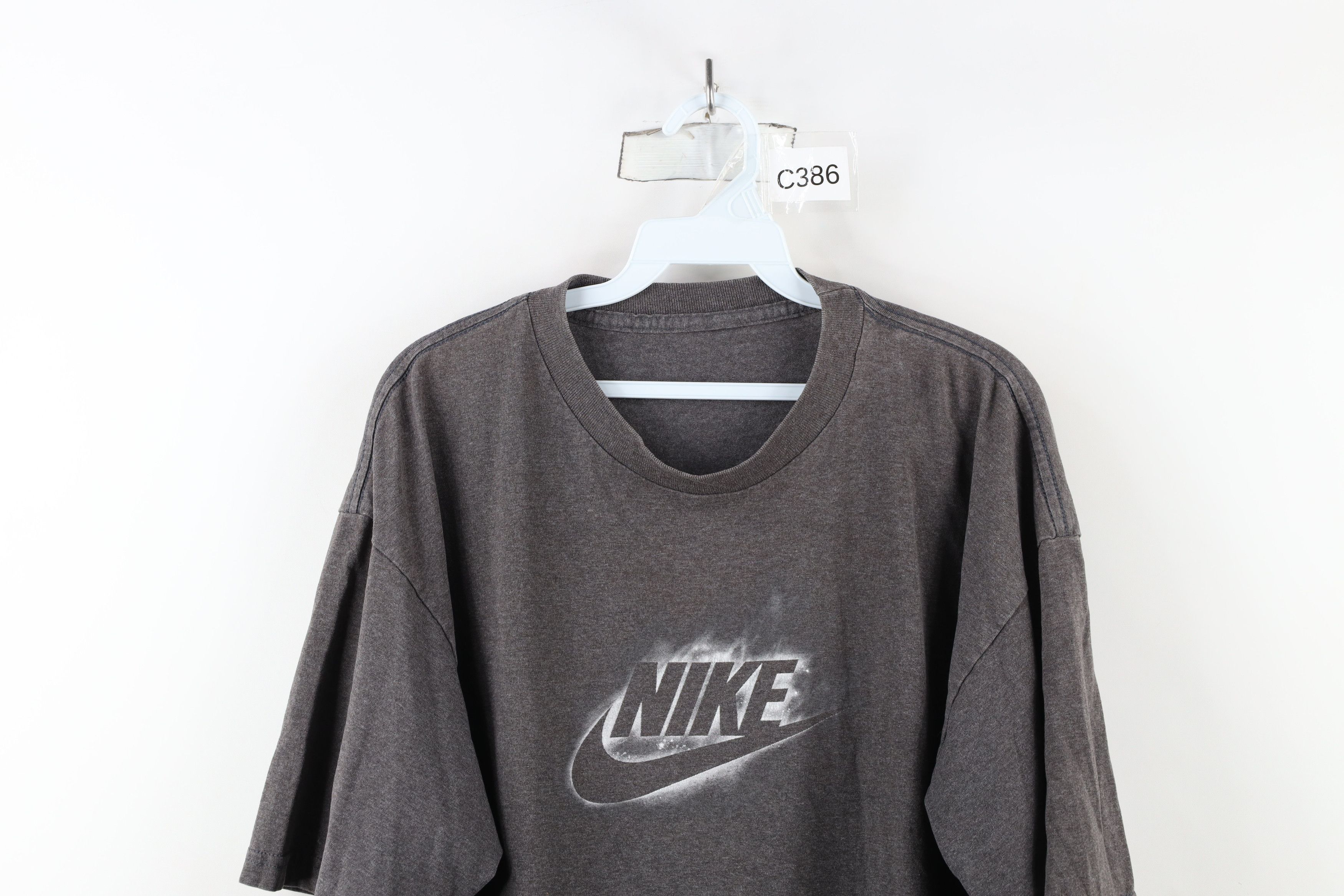 Nike × Vintage Vintage 90s Y2K Nike Center Swoosh Short Sleeve T-Shirt Size US XXL / EU 58 / 5 - 2 Thumbnail
