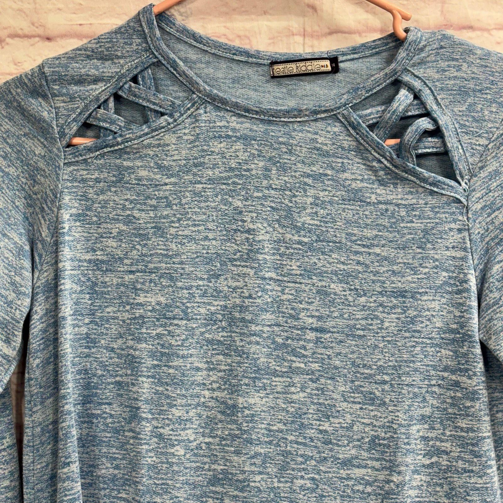 Other Neatie Kiddle Blue Top with Cutout Details Size 14 Size XL / US 12-14 / IT 48-50 - 2 Thumbnail