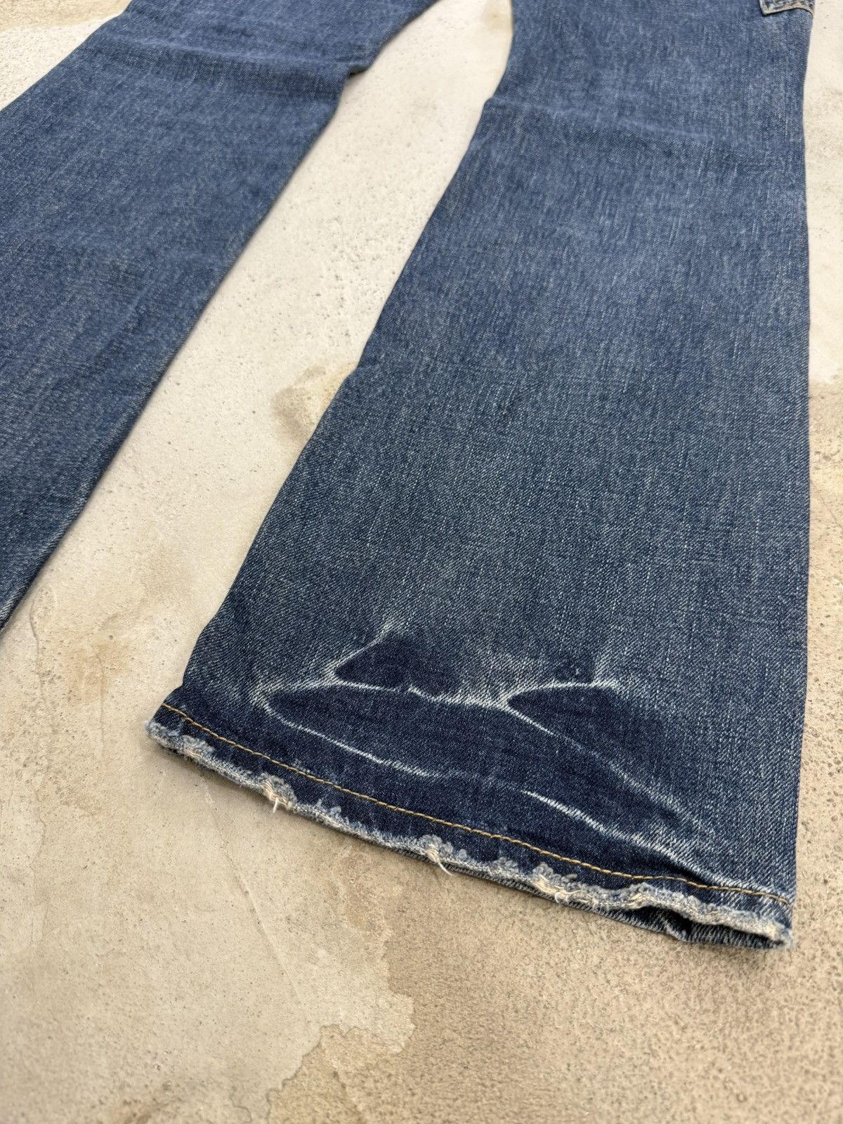 Japanese Brand Back Number Flare Carpenter Whisker Denim Pants Size US 31 - 14 Thumbnail