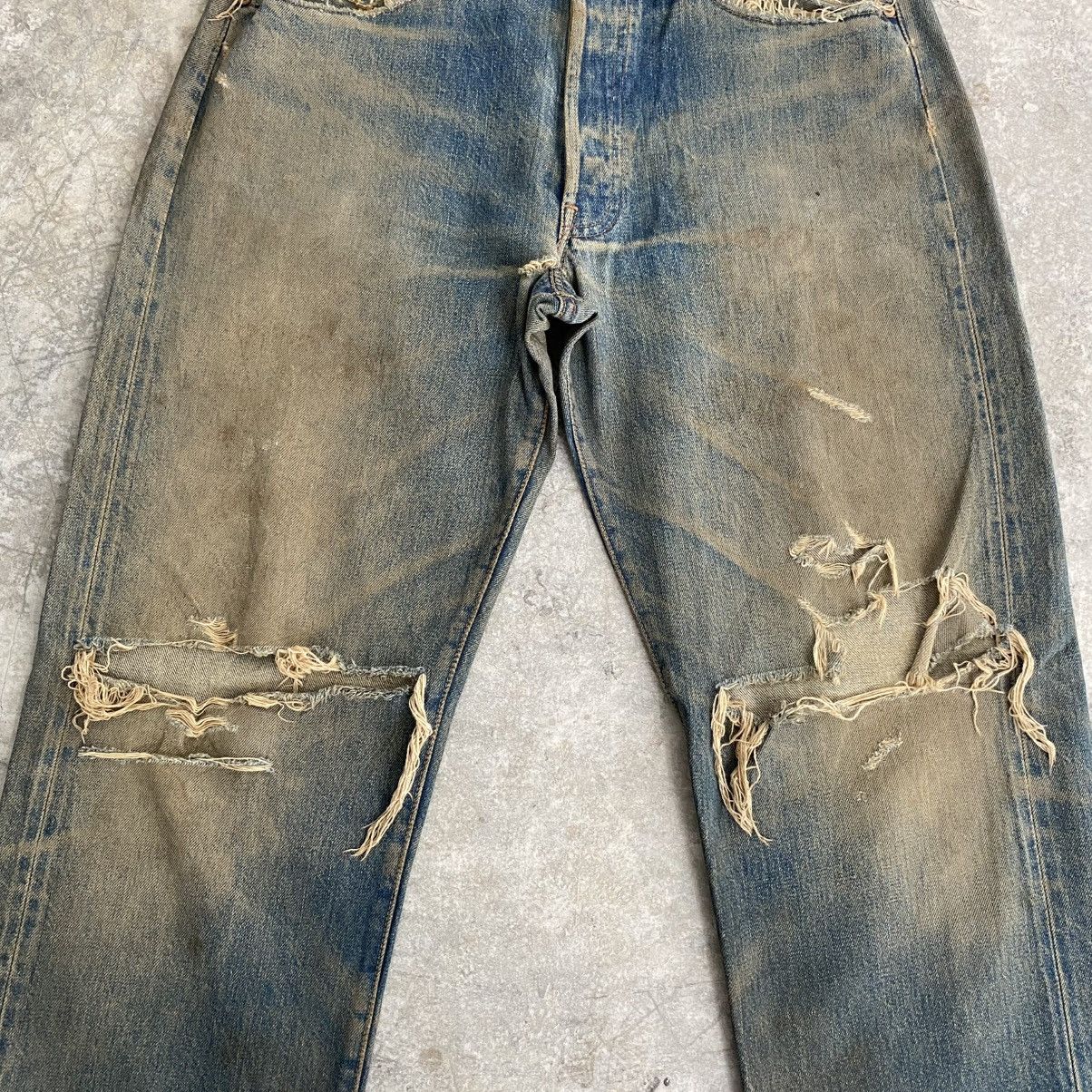 Levi's Thrashed! Vintage 90’s Levis 501 Big E Selvedge Jeans Size US 32 / EU 48 - 6 Thumbnail