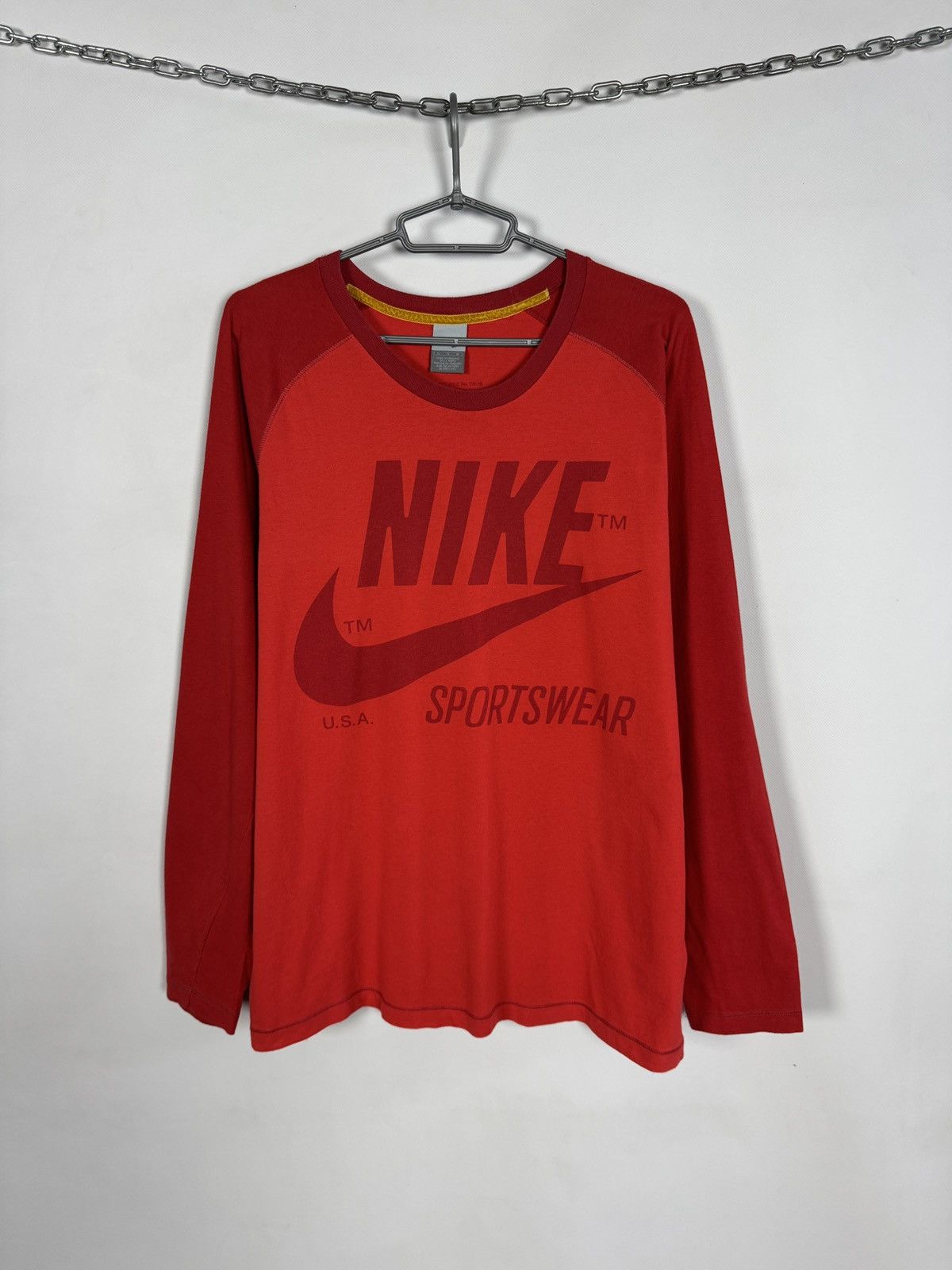 Nike Nike Sportswear USA Long Sleeve T-Shirt Big Print Vintage XL Size US XL / EU 56 / 4 - 1 Thumbnail