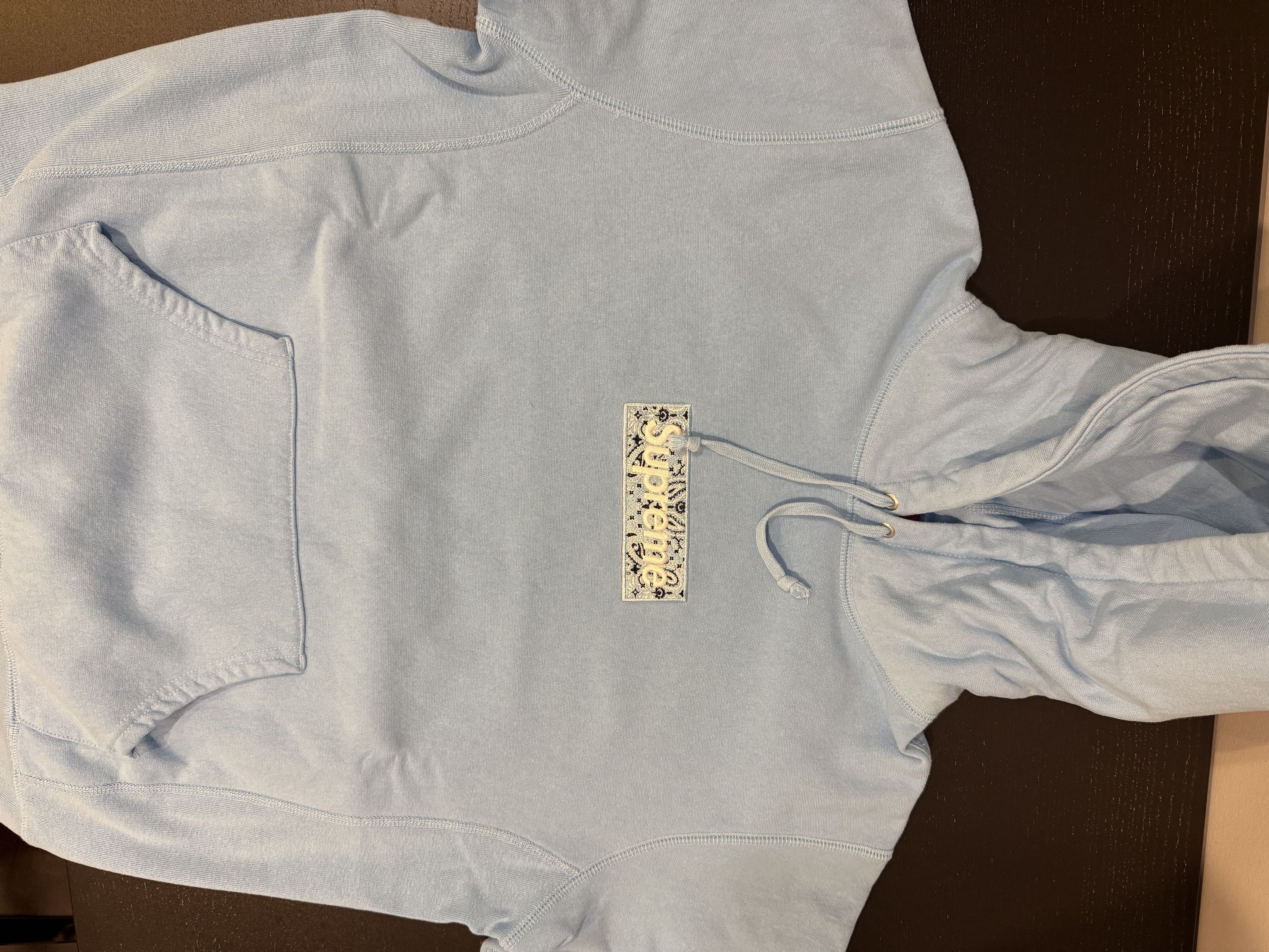 Light Blue Supreme Box Hoodie Supreme Bandana Box Logo Hoodie 