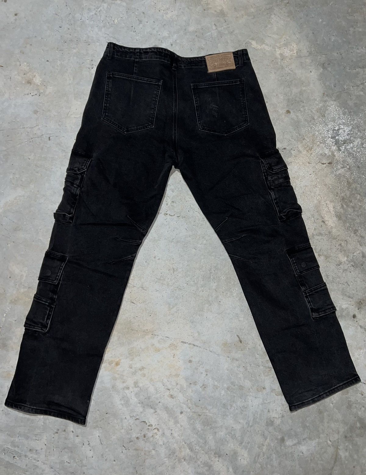 Designer × Other Grindhouse Denim Baggy Cargo Pants Size US 34 / EU 50 - 2 Thumbnail