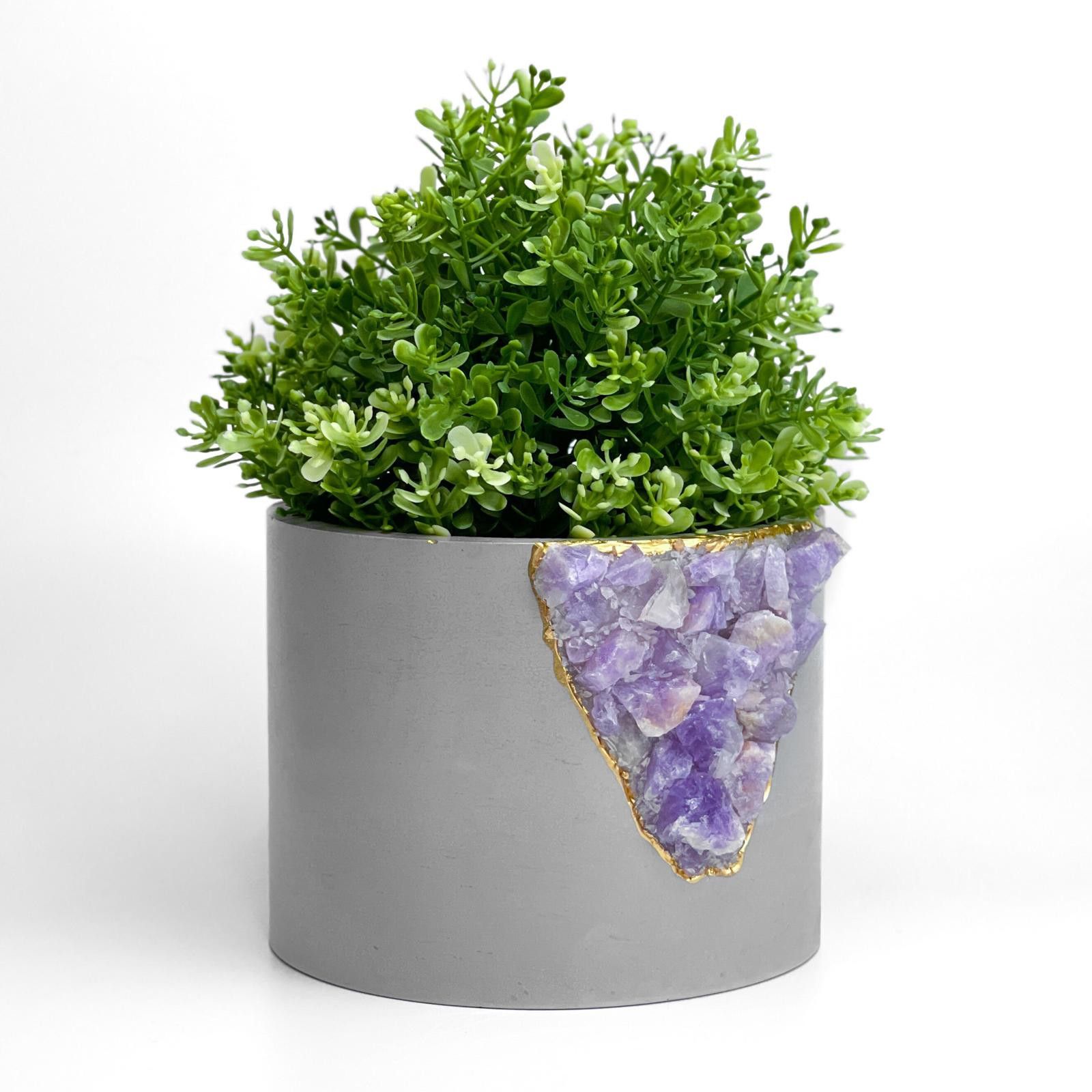 Other Large Geode Planter Big Amethyst Crystal Planter Pot Purple Size ONE SIZE - 3 Thumbnail