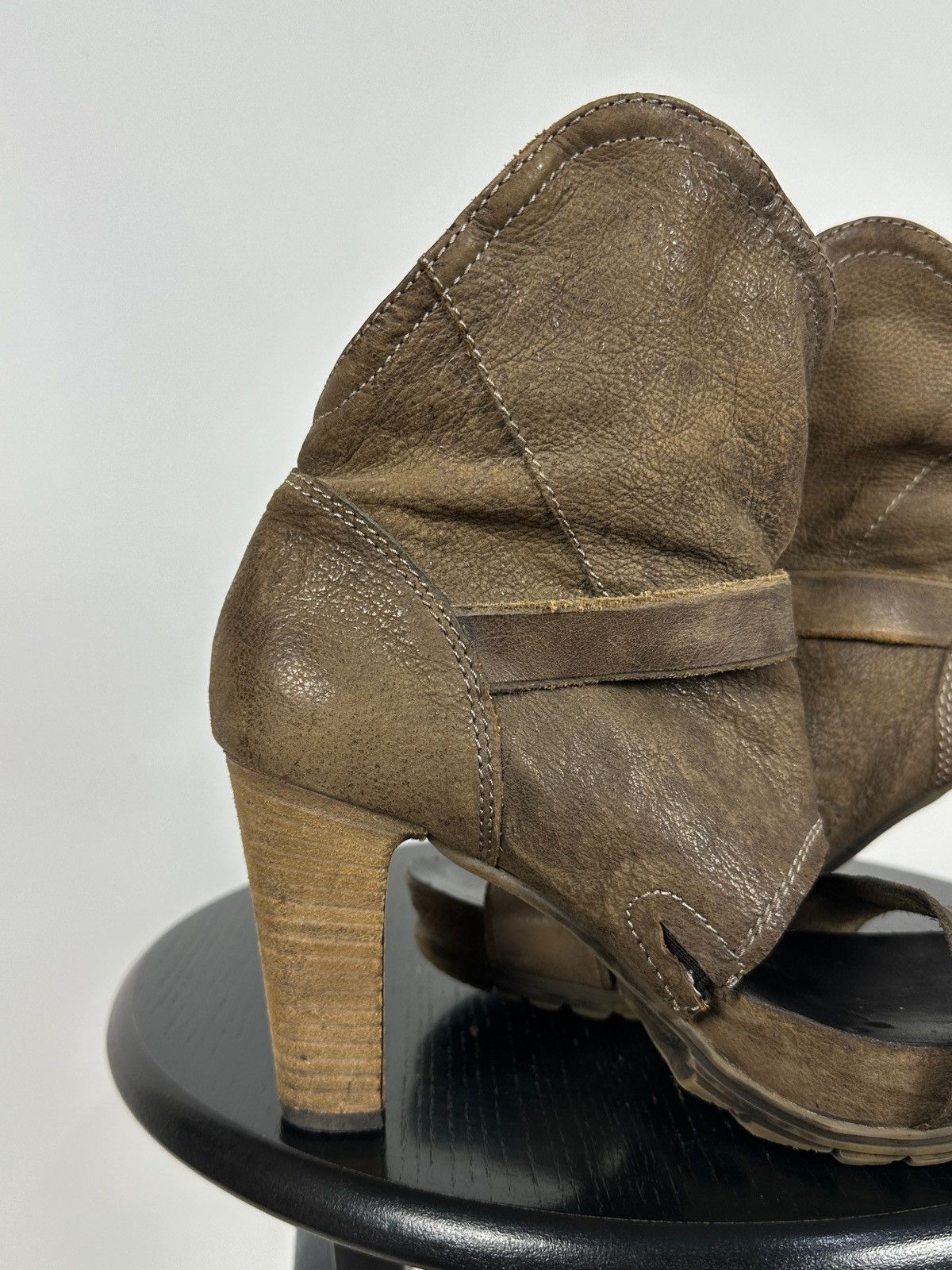 A.S.98 A.S.98 Airstep Brown Leather Ankle Strap Sandals Heels Size US 7 / IT 37 - 19 Thumbnail