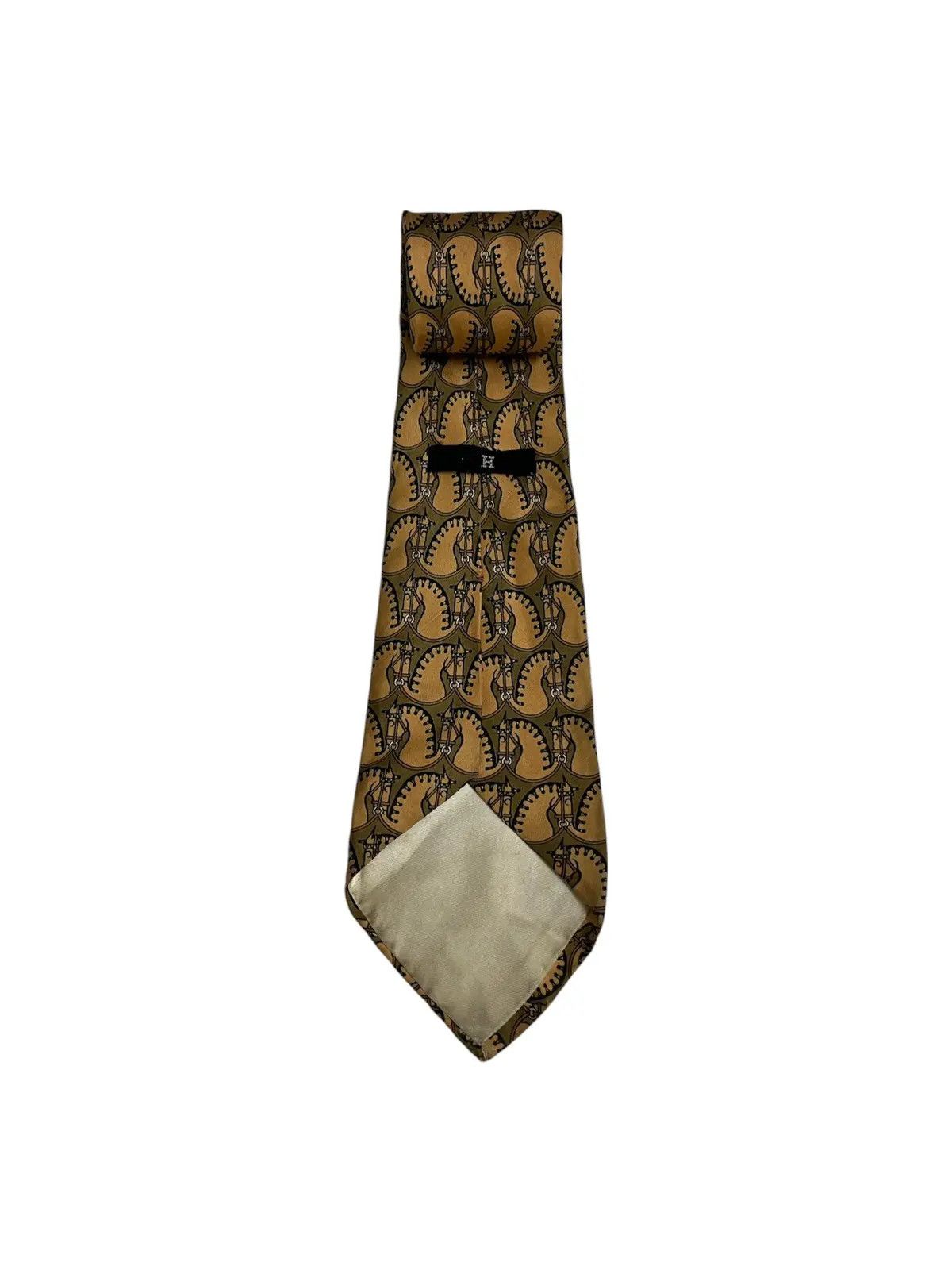 Hermes Hermes Monogram Silk Tie Size ONE SIZE - 6 Thumbnail