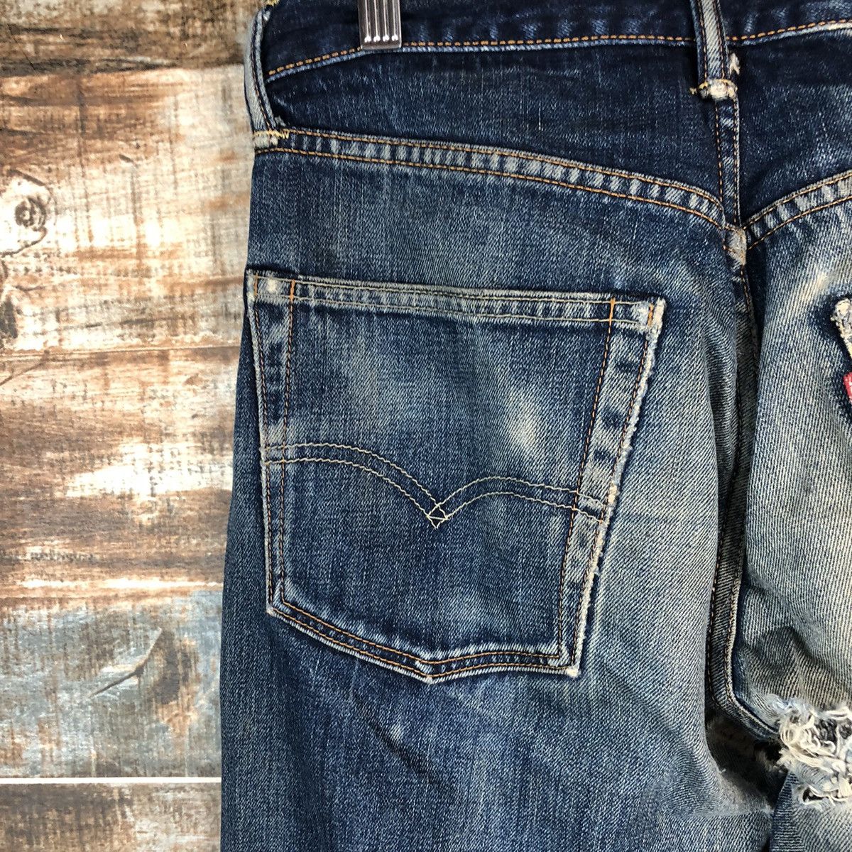 Levi's DL Levis 503 Blue Distressed Denim Pants #C179 Size US 29 - 15 Thumbnail
