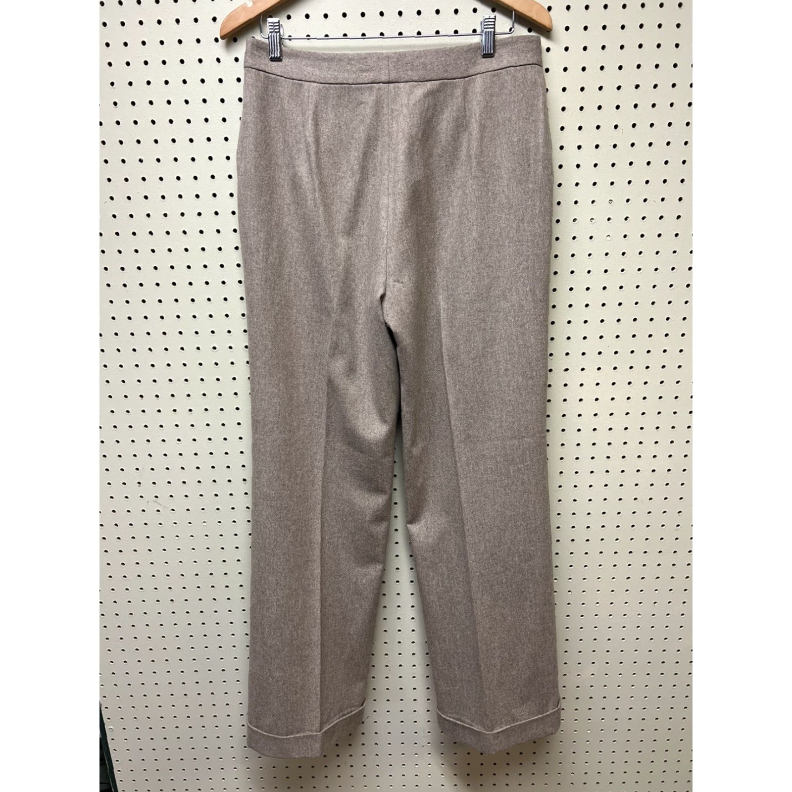 Ralph Lauren VINTAGE Lauren Ralph Lauren Pants Camel Tan Wool Flannel Size 10 Straight Leg, Pockets, Pleated, Dress Pants, Fall Winter Womens Size 32" / US 10 / IT 46 - 2 Thumbnail