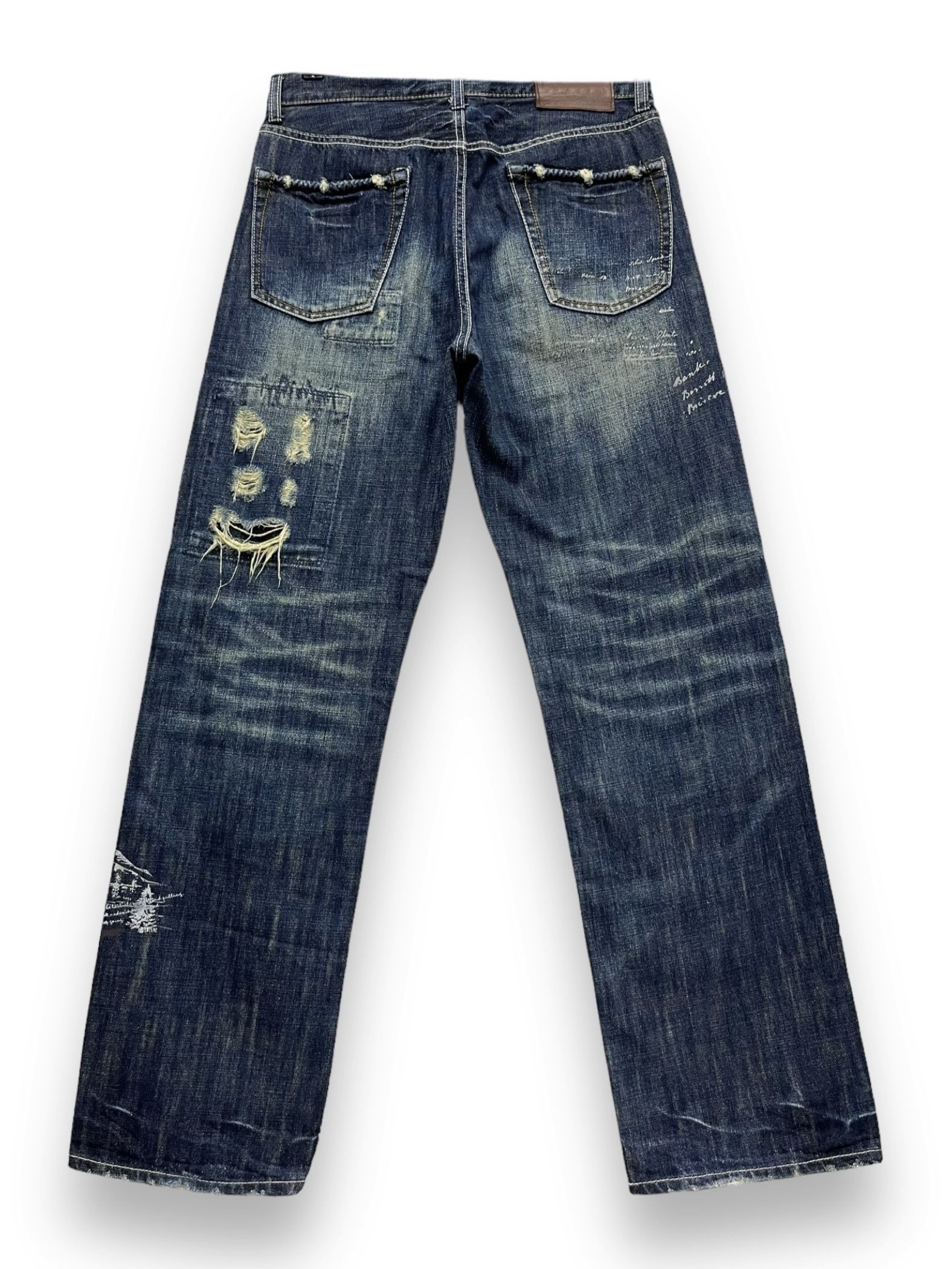 Global Work 🔥GRUNGE KurtCobain Inspired Boro Patchwork Undercover Style Size US 31 - 7 Thumbnail