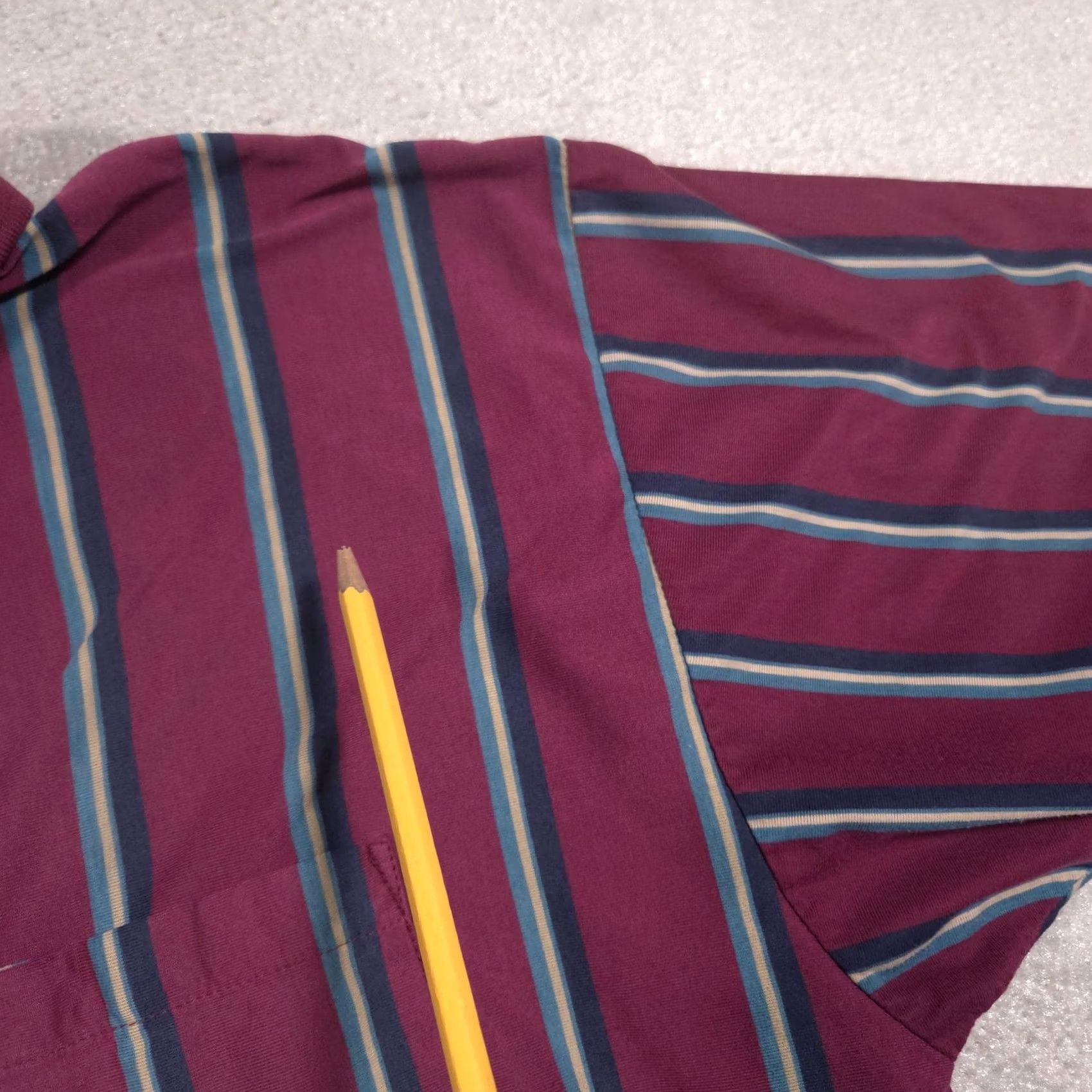 Vintage Sir William Polo Shirt Mens Large Red Striped Pocket Knit Casual Top Retro Size US L / EU 52-54 / 3 - 5 Thumbnail